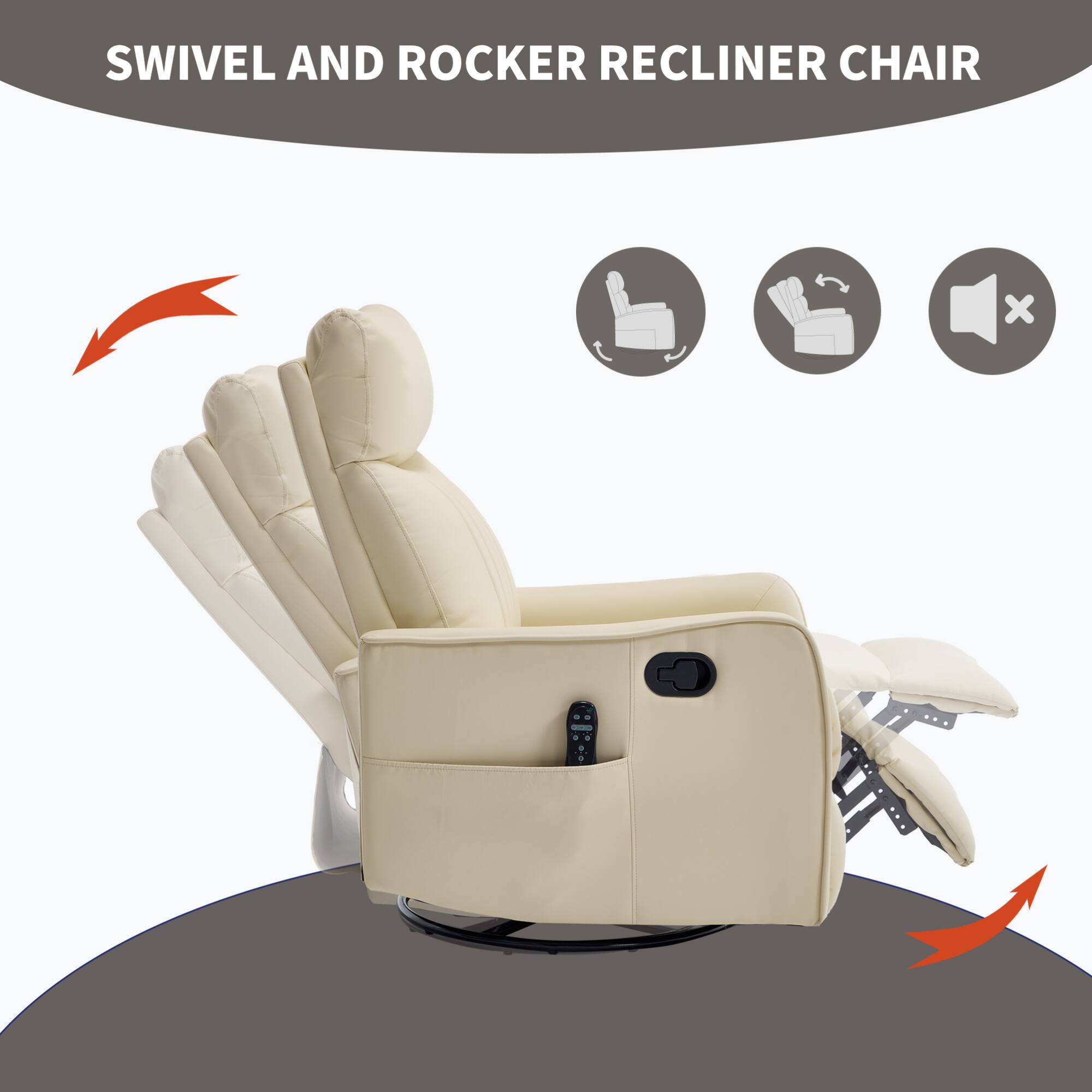 SWIVEL AND ROCKER RECLINER CHAIR