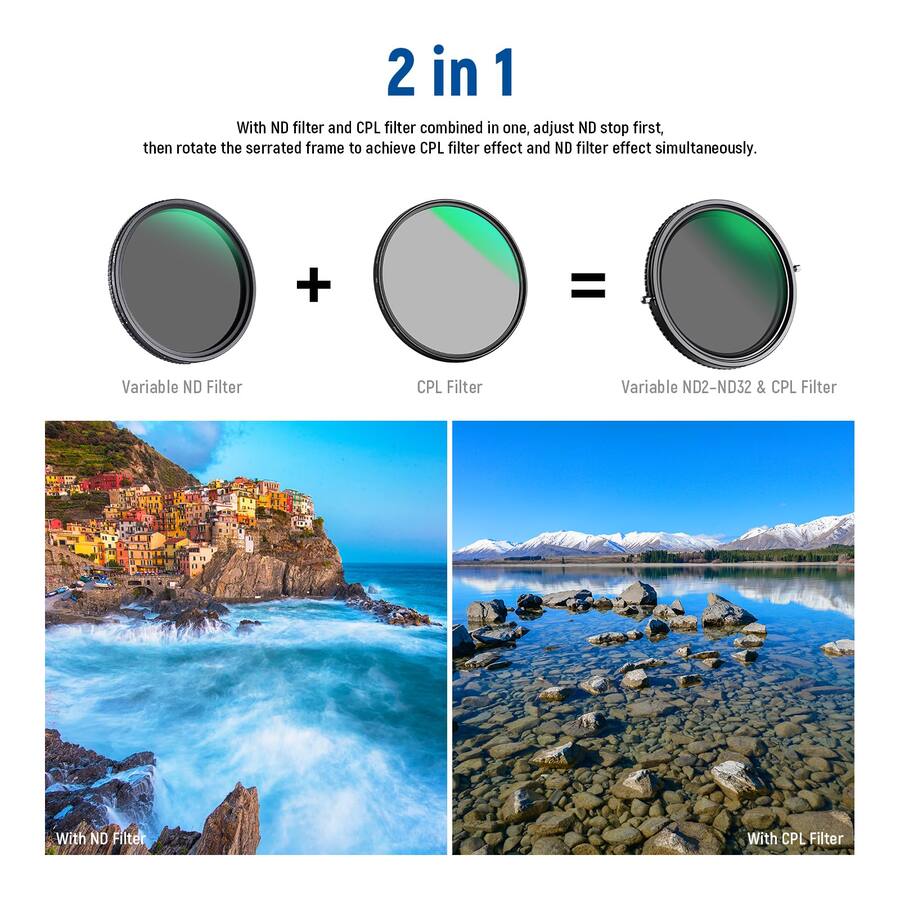 Cpl Baseer Neewer 52mm 2 in 1 Variable ND2 32 & CPL Filter NW SERIES S - Best Buy