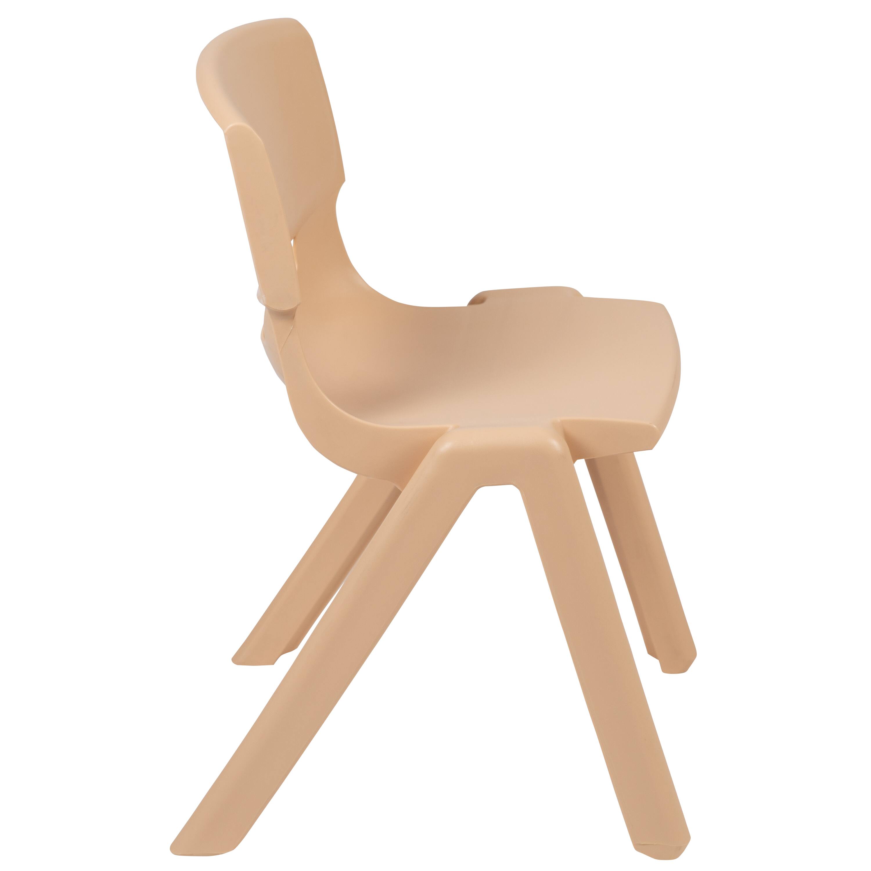 Alt View 7. Emma + Oliver - 5 Pack Plastic Stackable School Chair with 13.25" Seat Height - Natural.
