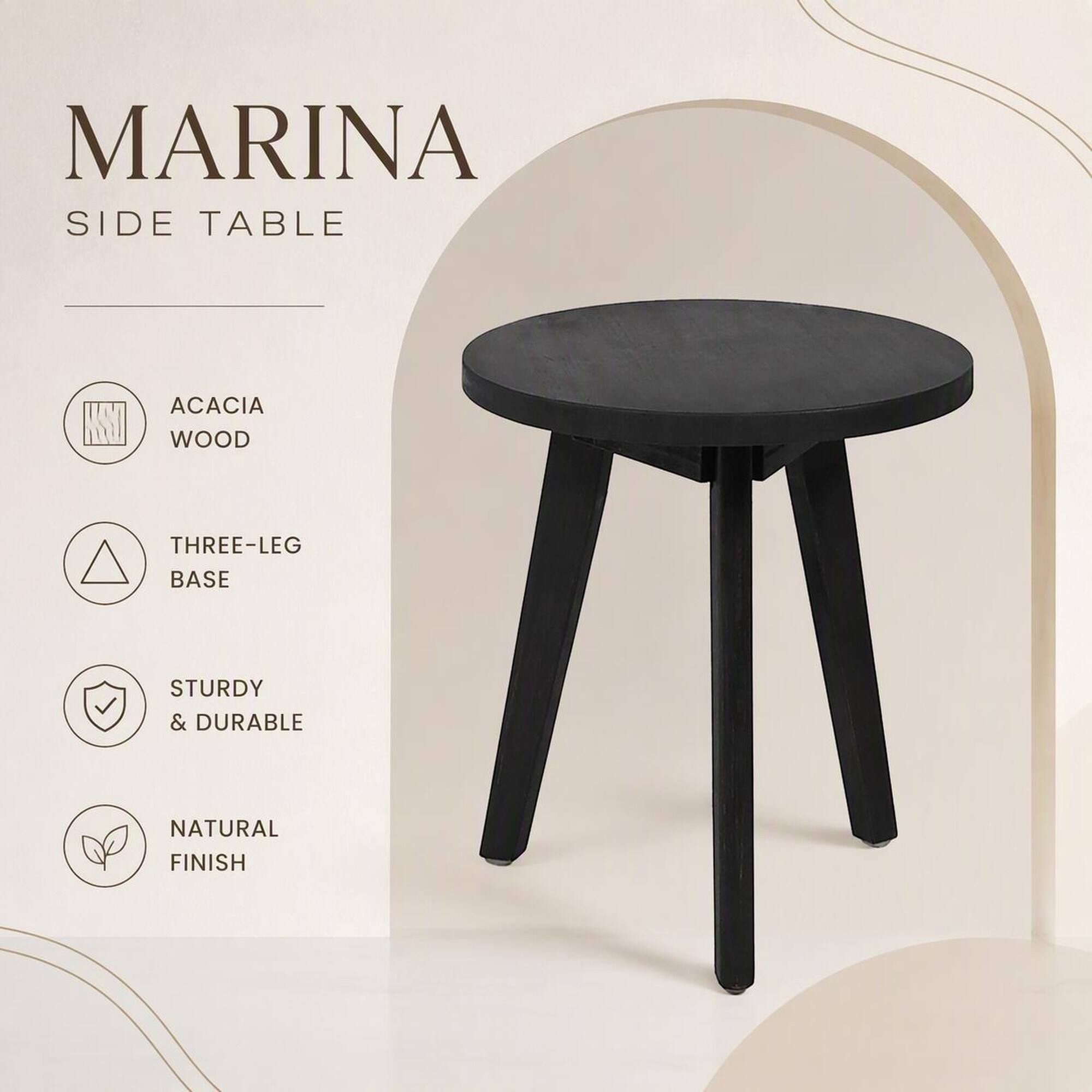 MARINA SIDE TABLE

ACACIA WOOD

THREE-LEG BASE

STURDY & DURABLE

NATURAL FINISH