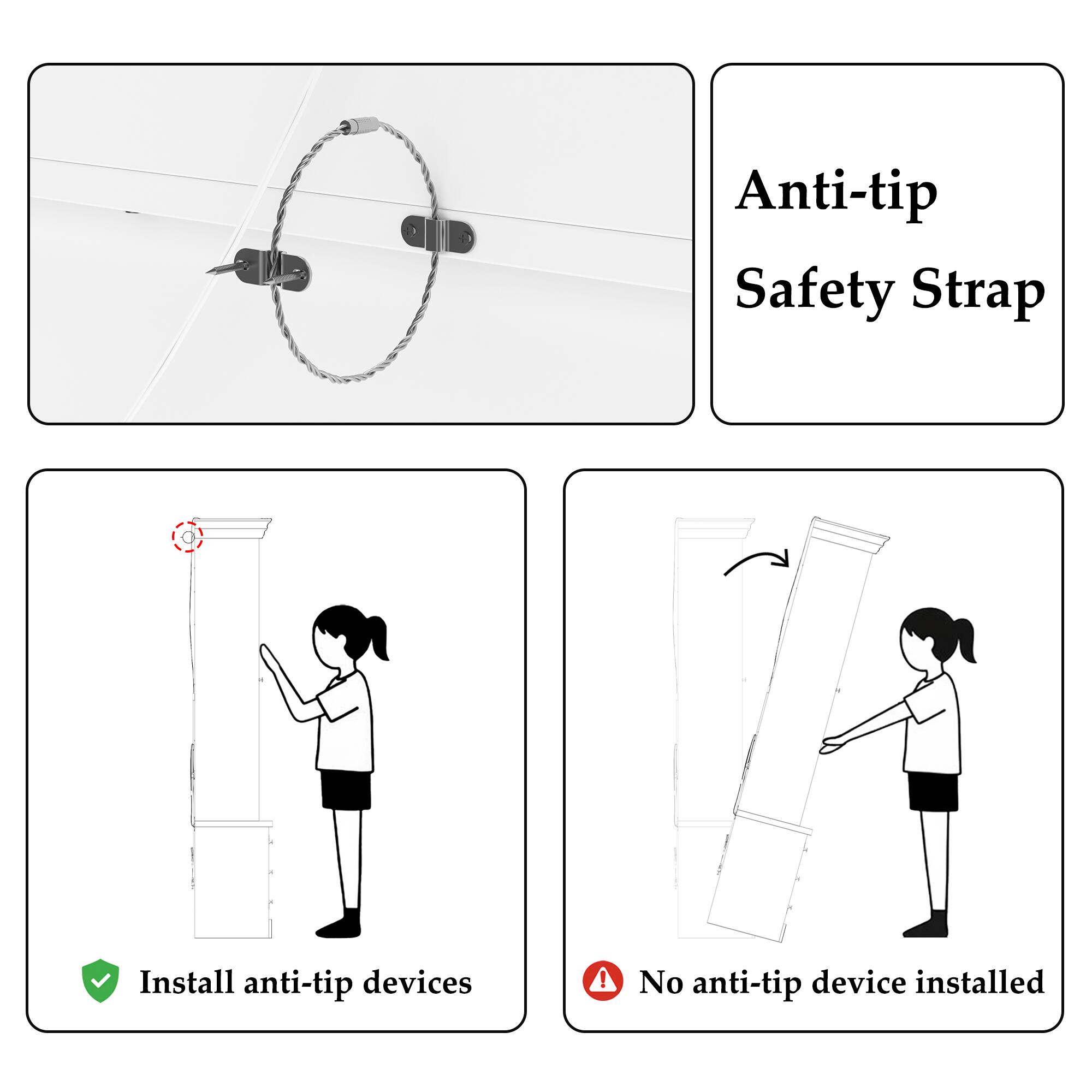 Anti-tip Safety Strap

Install anti-tip devices

No anti-tip device installed