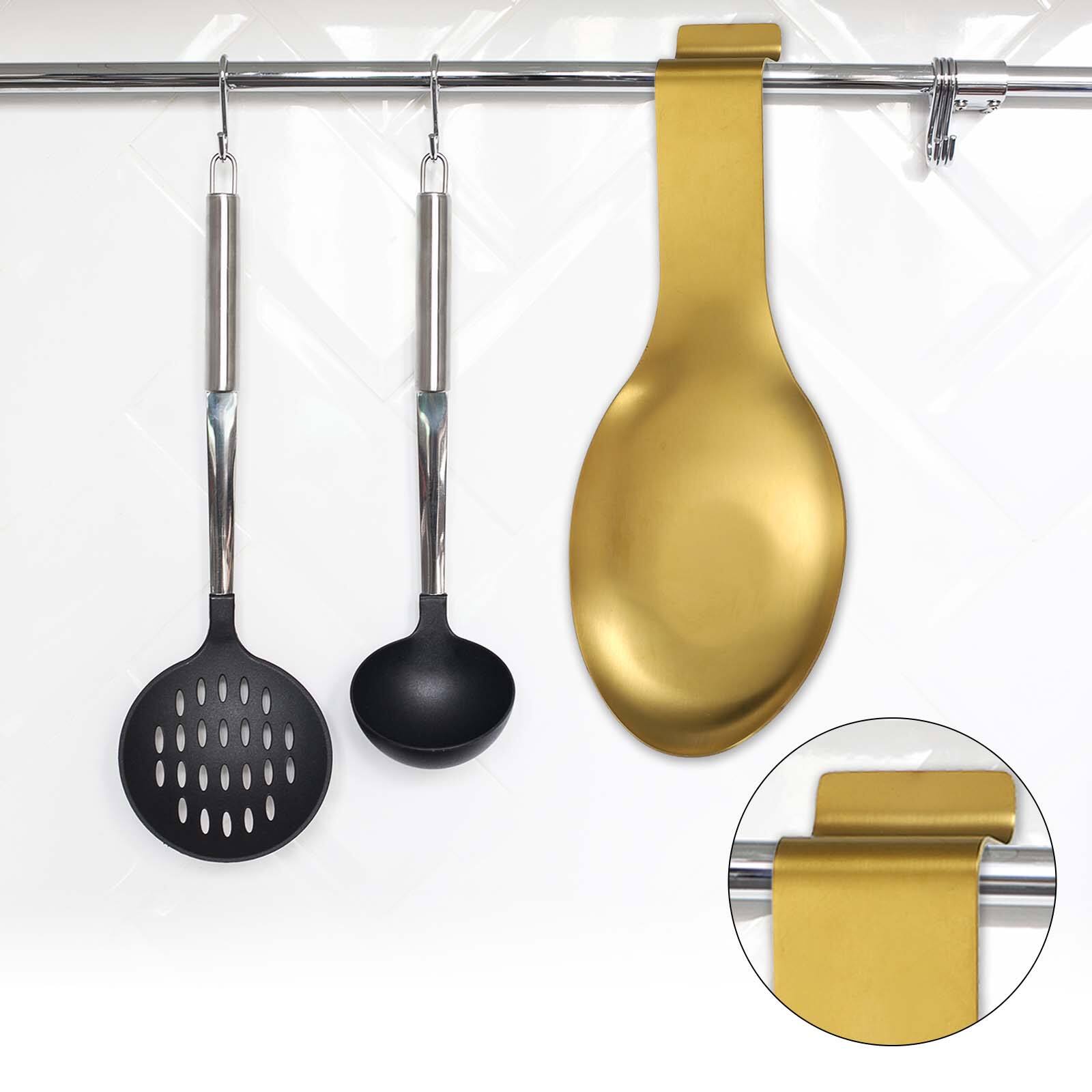 Alt View 5. Unique Bargains - Spoon Rest, 10.2x3.7" Stainless Steel Holder Heat Resistant with Hook for Kitchen Counter Stove Top - Silver.