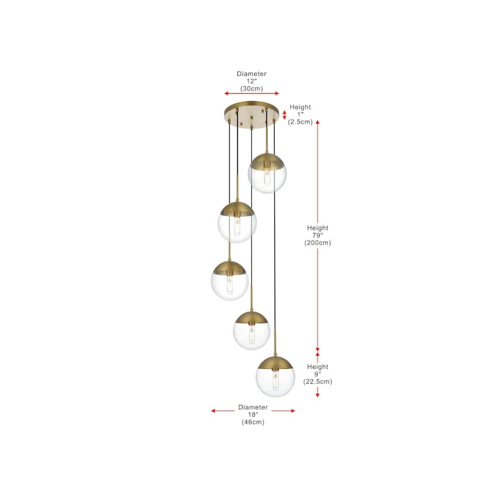 Living District - Eclipse 18 Inch Pendant Clear Shade in Chrome - Satin Gold And Clear price history on PriceWatchPro