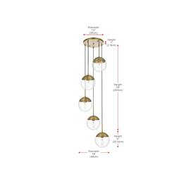 Living District - Eclipse 18 Inch Pendant Clear Shade in Chrome - Satin Gold And Clear