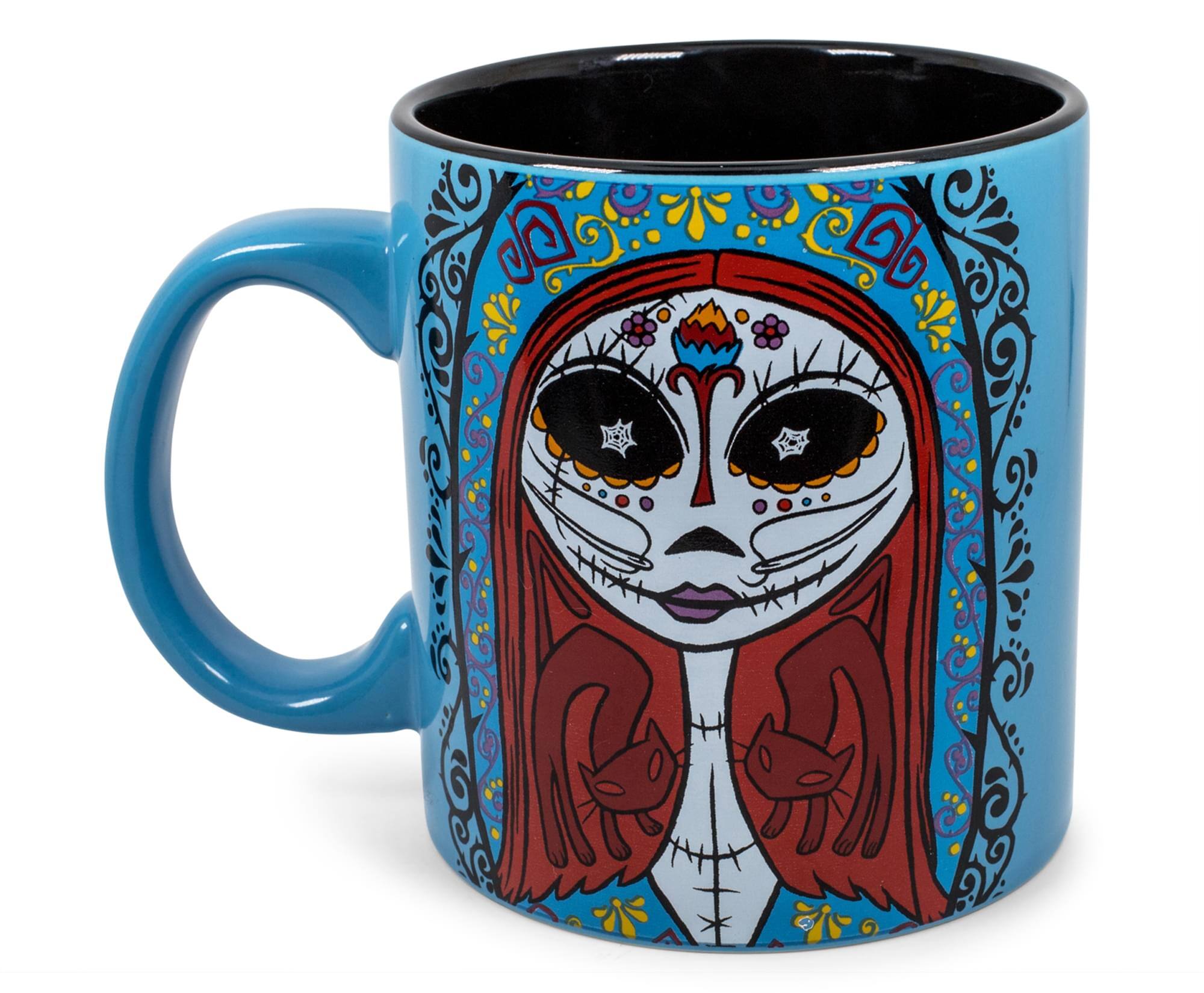 Alt View 1. Disney - Nightmare Before Christmas Jack & Sally Day of the Dead Ceramic Mug | 20 Ounces - Blue.