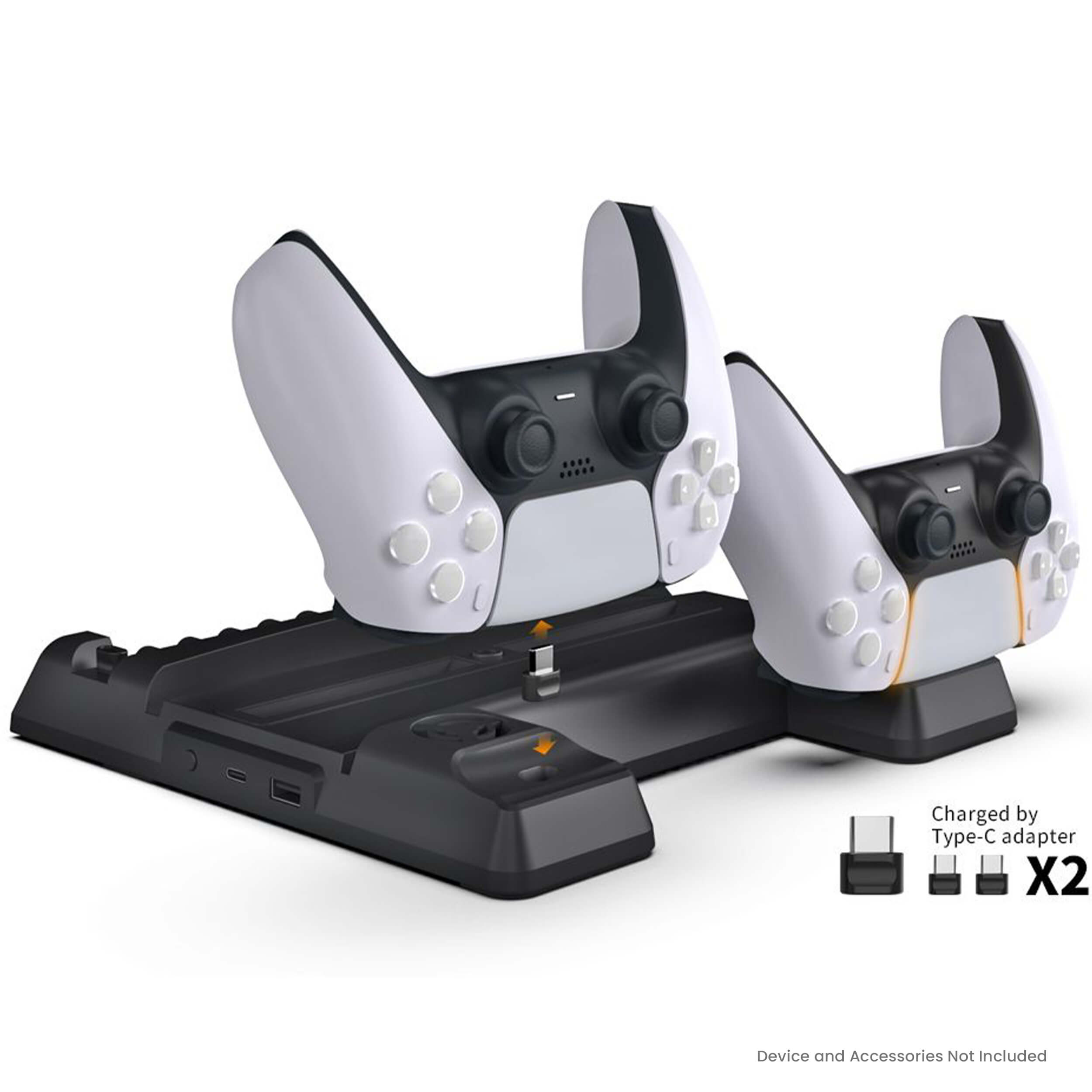 Charged by Type-C adapter X2  
Device and Accessories Not Included