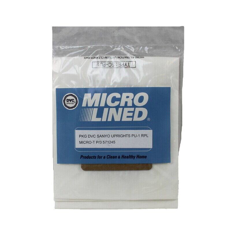 BAG CLEANER VACUUM FILTERATION MICRO LINED  
BRAND DVC MICRO LINED  
PKG DVC SANYO UPRIGHTS PU-1 RPL MICRO-T P/3 571245  
Products for a Clean & Healthy Home