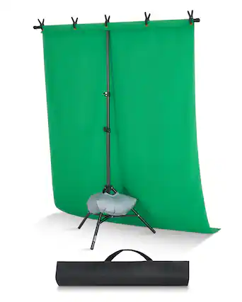 Front. VEVOR - Backdrop Stand, 5 x 6.5 ft Adjustable Photo Backdrop Stand Kit, Portable Background Backdrop Stand with 3 Crossbars - Black.