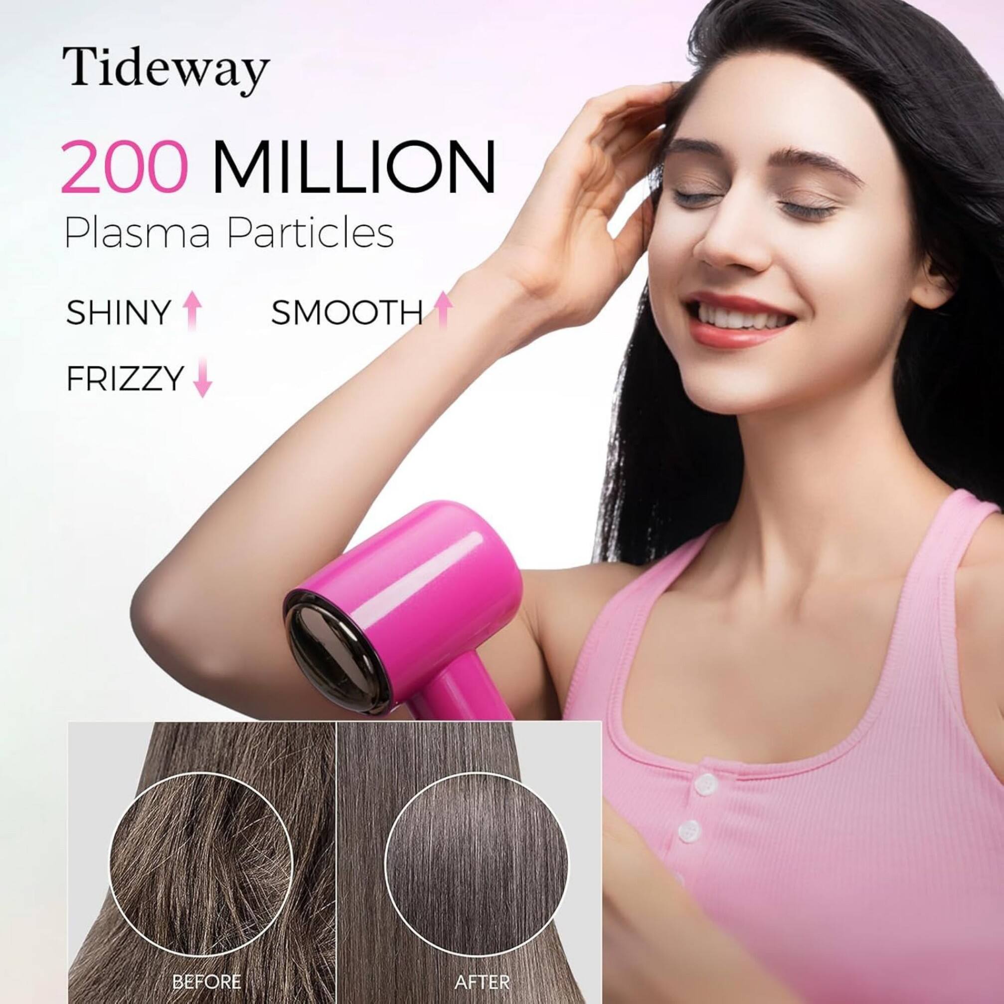 Tideway  
200 MILLION Plasma Particles  
SHINY  
SMOOTH  
FRIZZY  
BEFORE  
AFTER