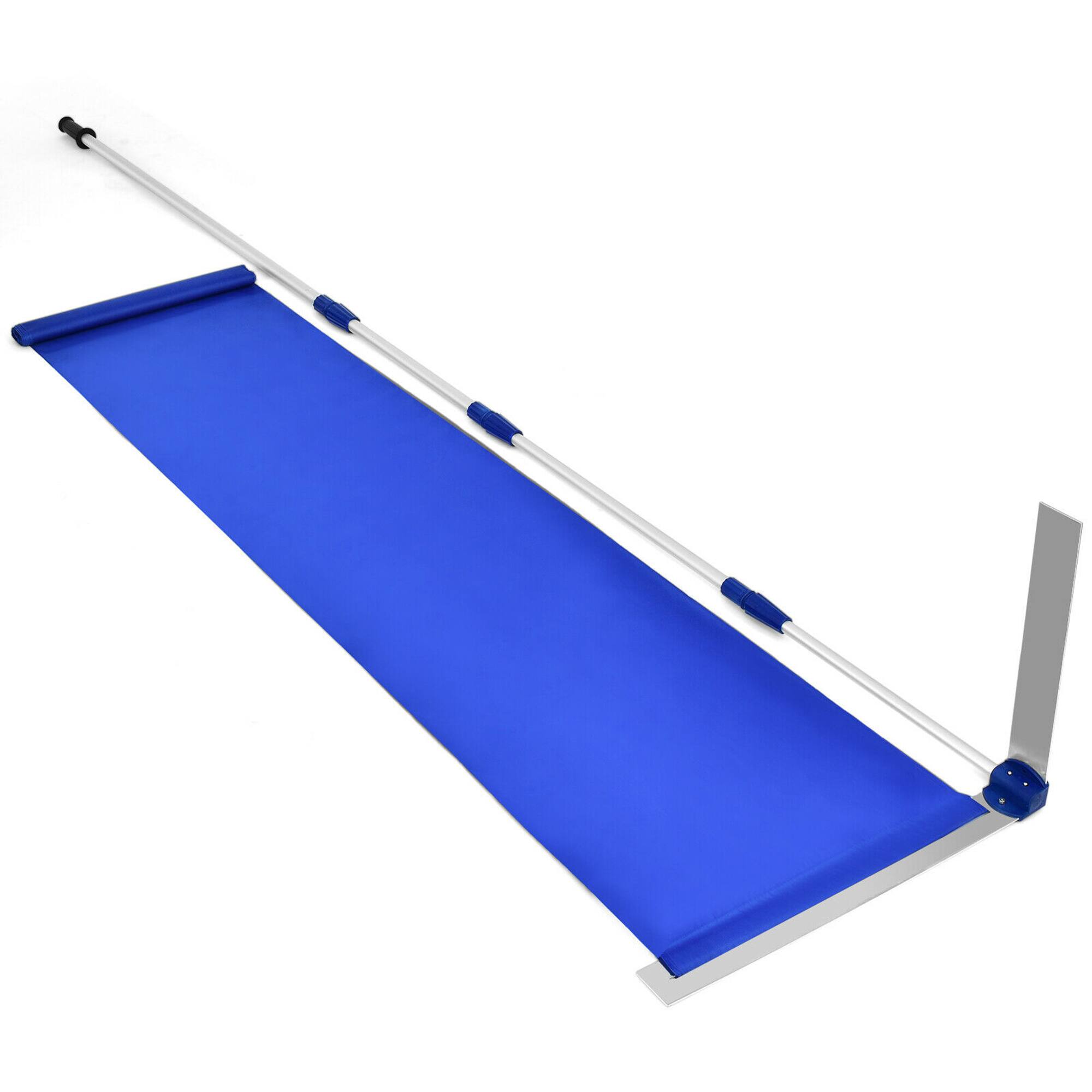 Alt View 17. Costway - 21ft Roof Snow Rake Removal Tool Lightweight w/ Adjustable Telescoping Handle - Silvery/Navy Blue.