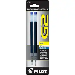 Pilot - G2 Gel-Ink Pen Refill, Fine Tip, 2/Pack - Blue Ink