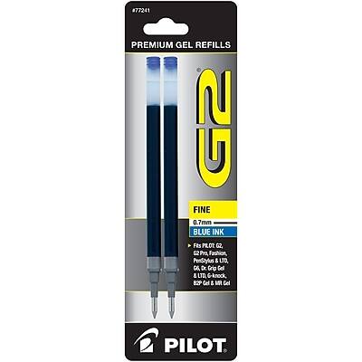 #77241 PREMIUM GEL REFILLS G2 FINE 0.7mm BLUE INK

- Fits G2, G2 Pro, Fashion, PenStylus & LTD a D Grip Gel & LTD
- 0.7mm BLUE INK
- Fits: G2, G2 Pro, Fashion, PenStylus, LTD a D Grip Gel, LTD
- Knock B2P Cel & FM Gel
- PILOT