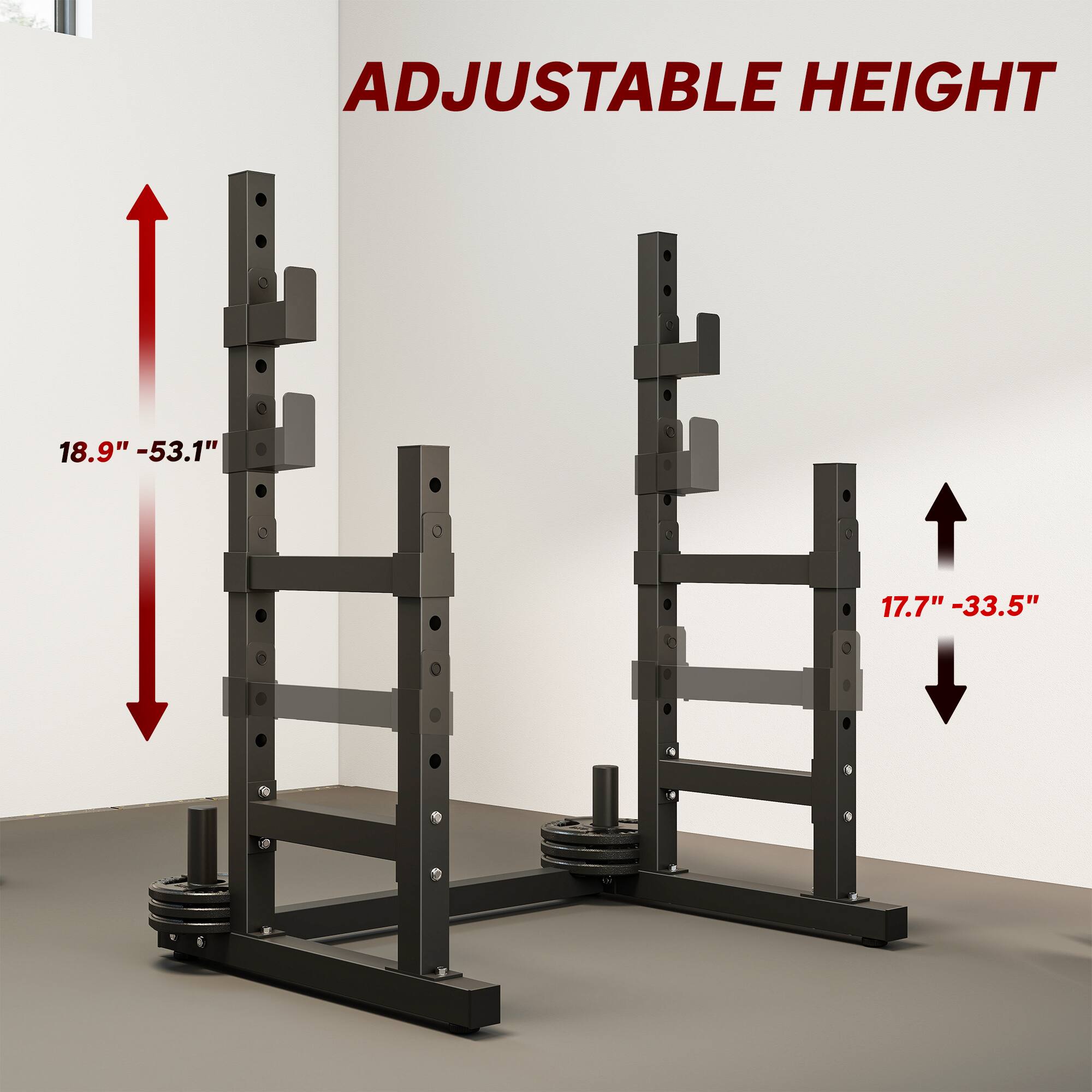ADJUSTABLE HEIGHT

18.9" - 53.1"

17.7" - 33.5"