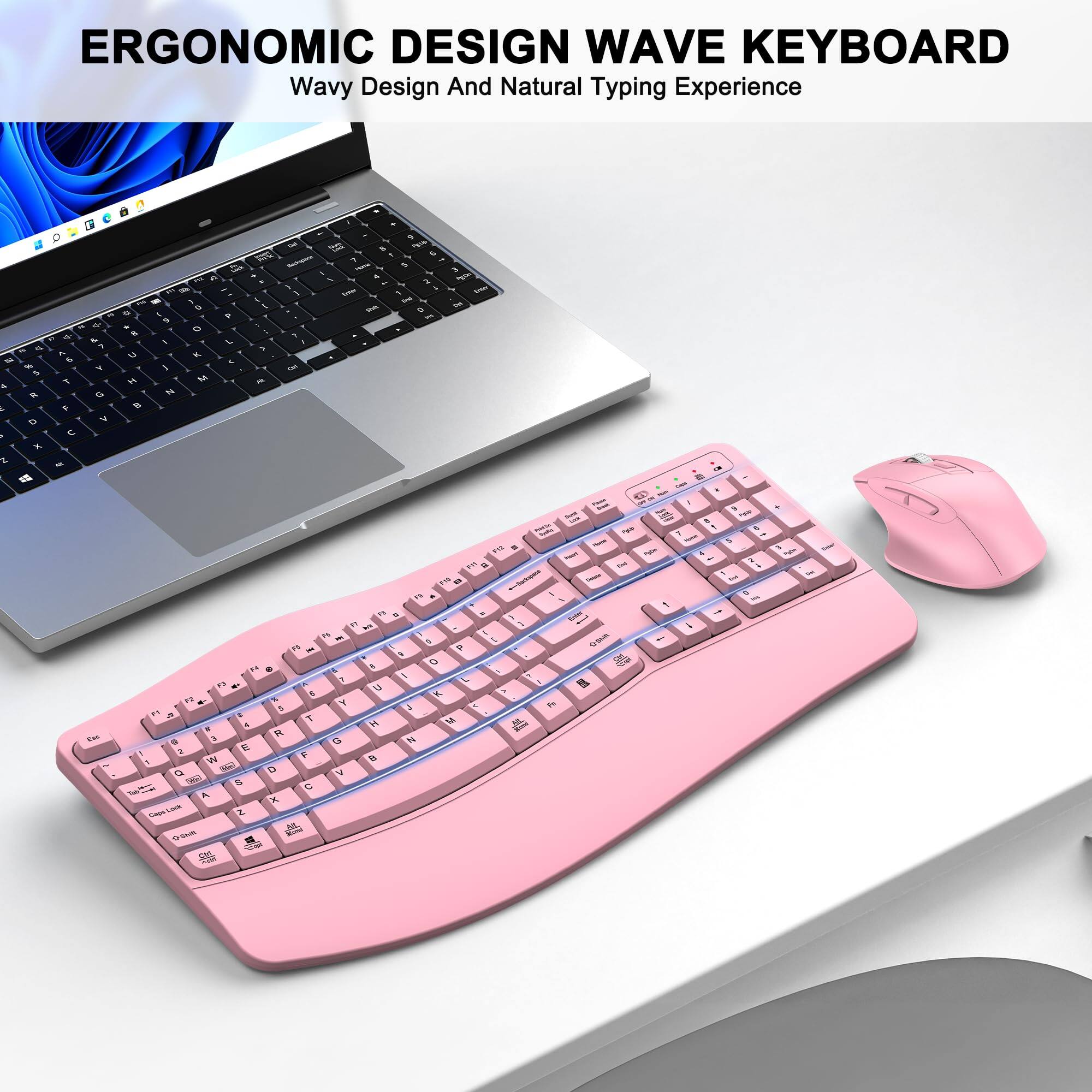 ERGONOMIC DESIGN WAVE KEYBOARD  
Wavy Design And Natural Typing Experience