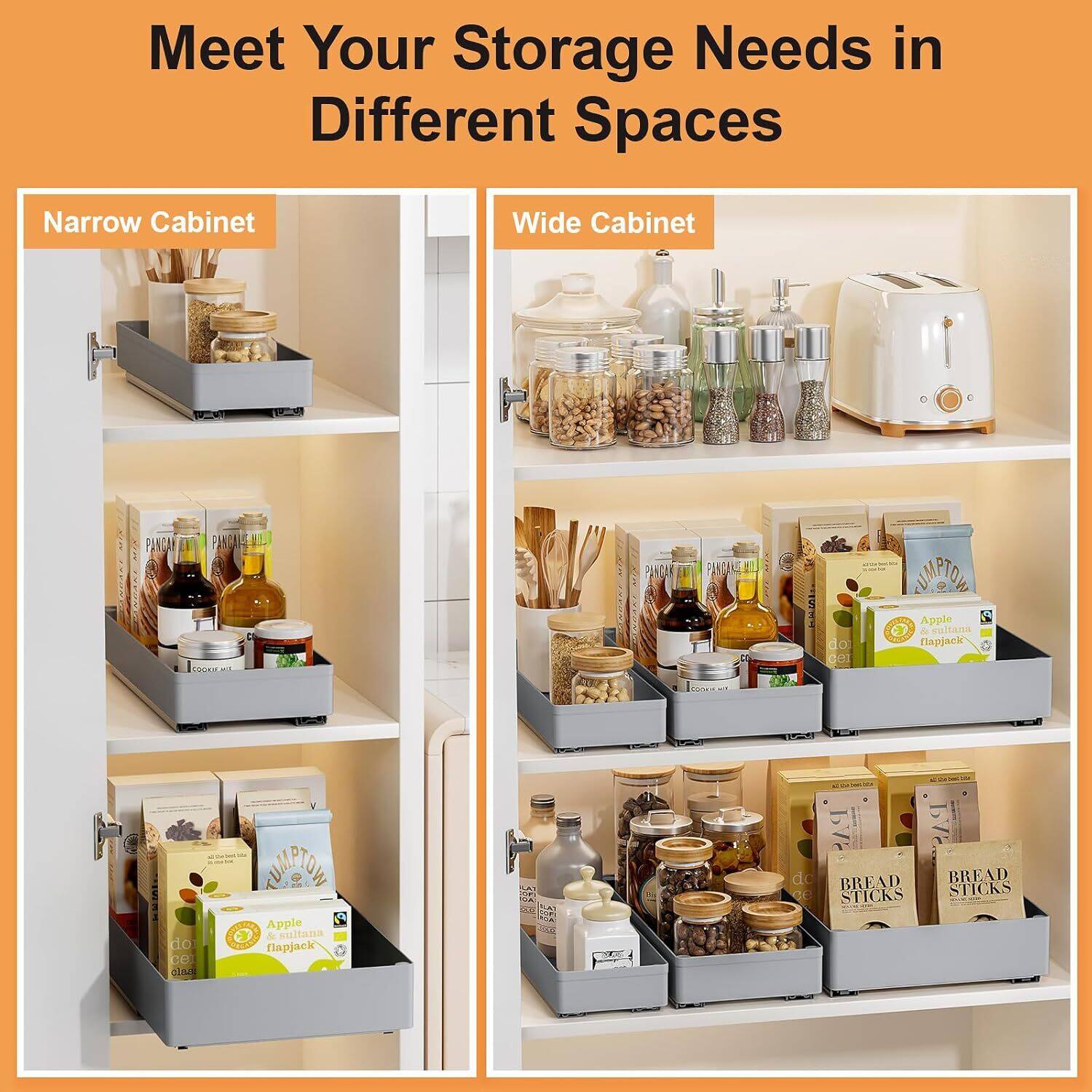 Meet Your Storage Needs in Different Spaces

Narrow Cabinet

Wide Cabinet

Apple & sultana flapjack
BREAD STICKS