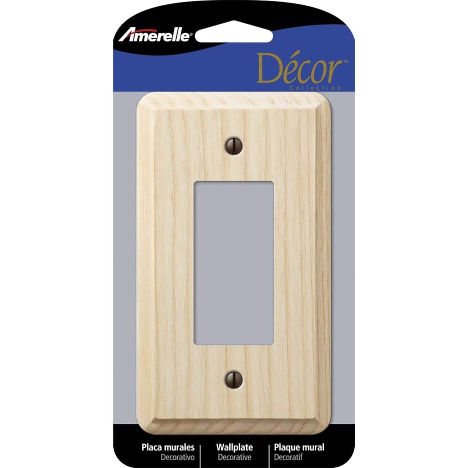 AMERELLE - Contemporary Unfinished 1 gang Wood Decorator Wall Plate 1 pk - Beige