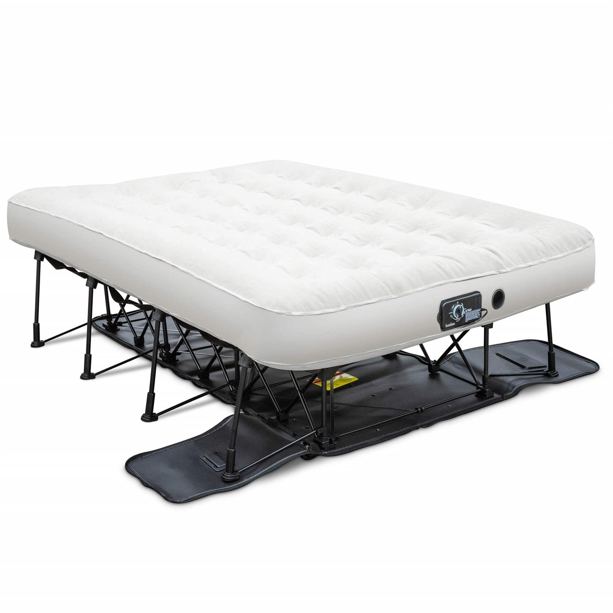 Front. Ivation - EZ-Bed Self Inflating Air Mattress, Full Size Air Mattress with Built In Pump & Case - White.