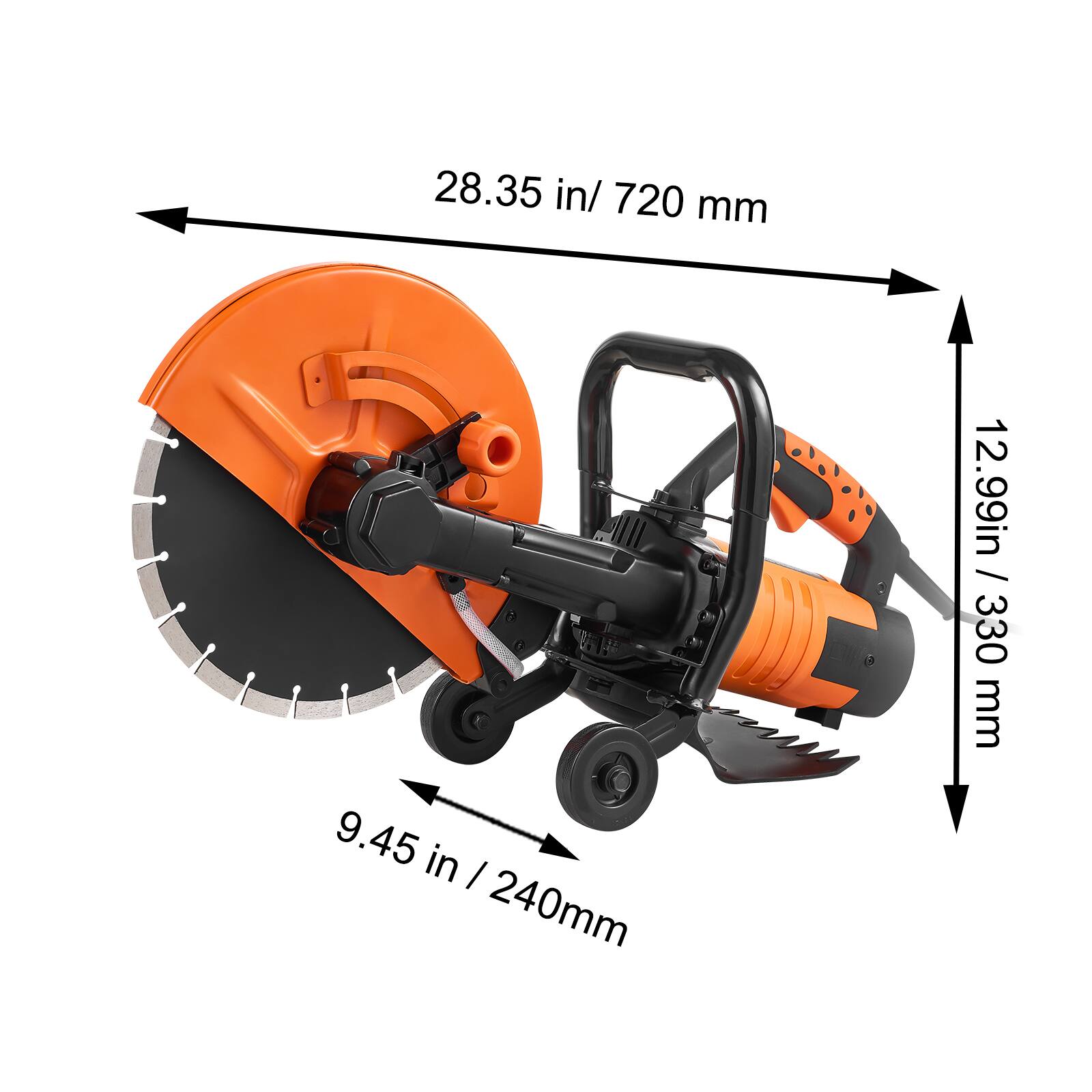 28.35 in / 720 mm  
9.45 in / 240 mm  
12.99 in / 330 mm