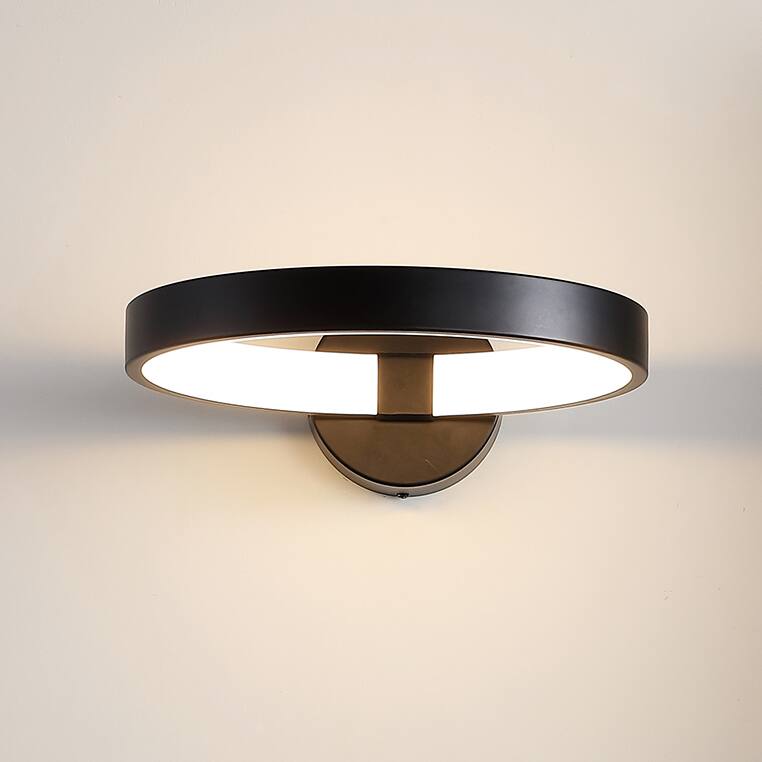 Alt View 7. Jonathan Y - Nathaniel 14" Dimmable Integrated LED Metal Wall Sconce, Black - Black.