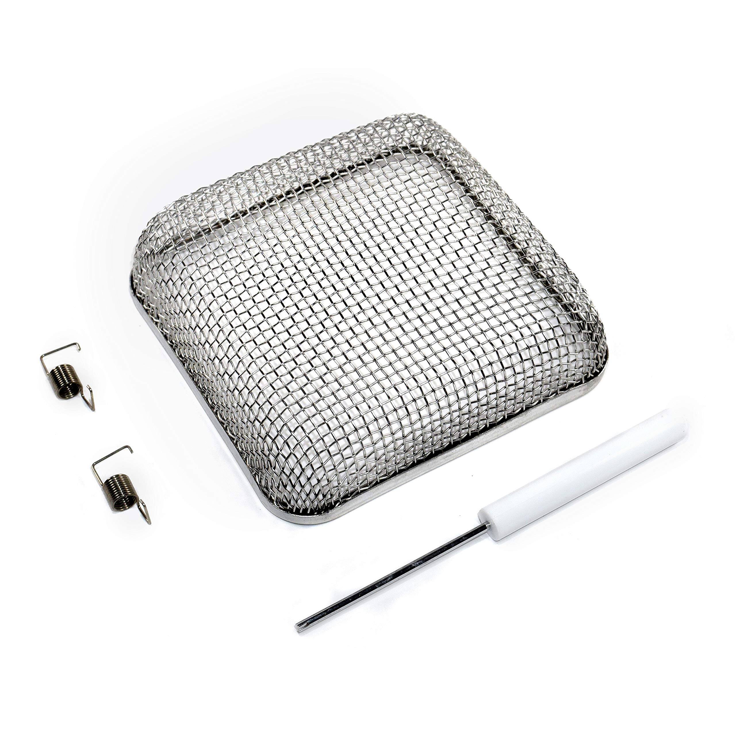 Angle. HQRP - HQRP 4.5"x4.5" RV Water Heater/Furnace Vent Screen Cover w/Tool for Atwood 2540 & Suburban 6-12 Gal - Silver.