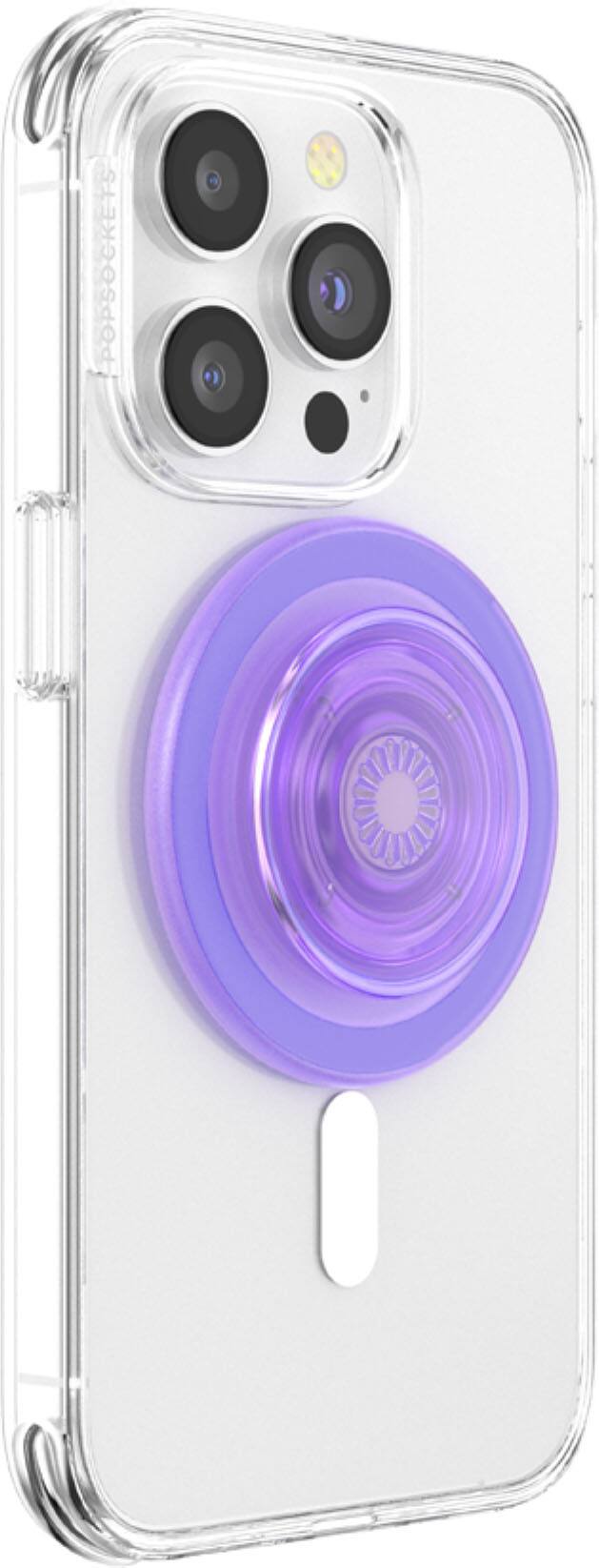 Alt View 1. PopSockets - MagSafe PopGrip Universal Magnetic Grip & Stand with Adapter Ring for Cell Phones - Lavender Translucent.