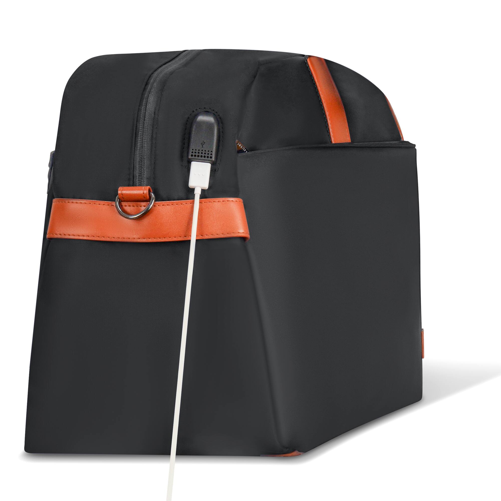 Left. Champs - Vintage Weekender Duffel Bag - Black.