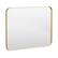 Angle. LOVMOR - Tempered Glass Rounded Rectangle Framed Wall-Mounted Bathroom Vanity Mirror - 40" x 30" - Gold.