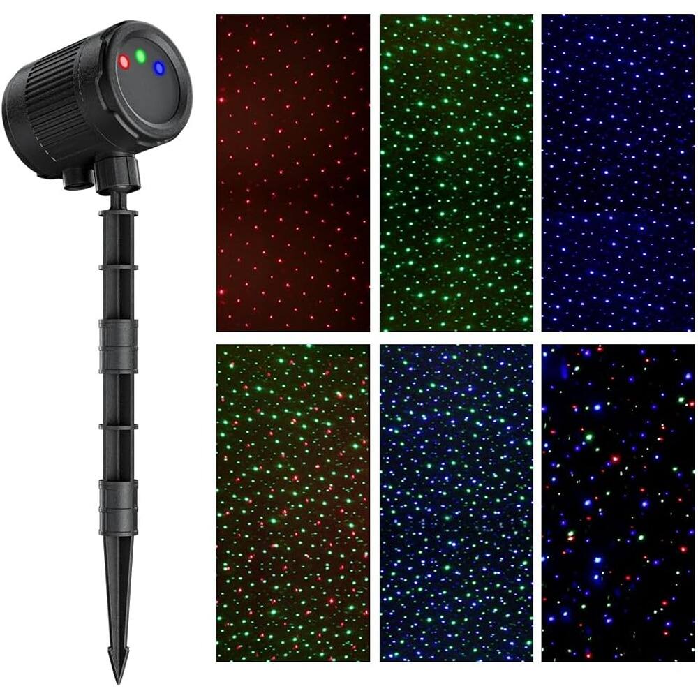Alt View 1. PARKER SLATER - 3-Color Laser Christmas Projector Lights, Outdoor Waterproof with Firefly Effect and RF Remote for Holiday and Party - Black.