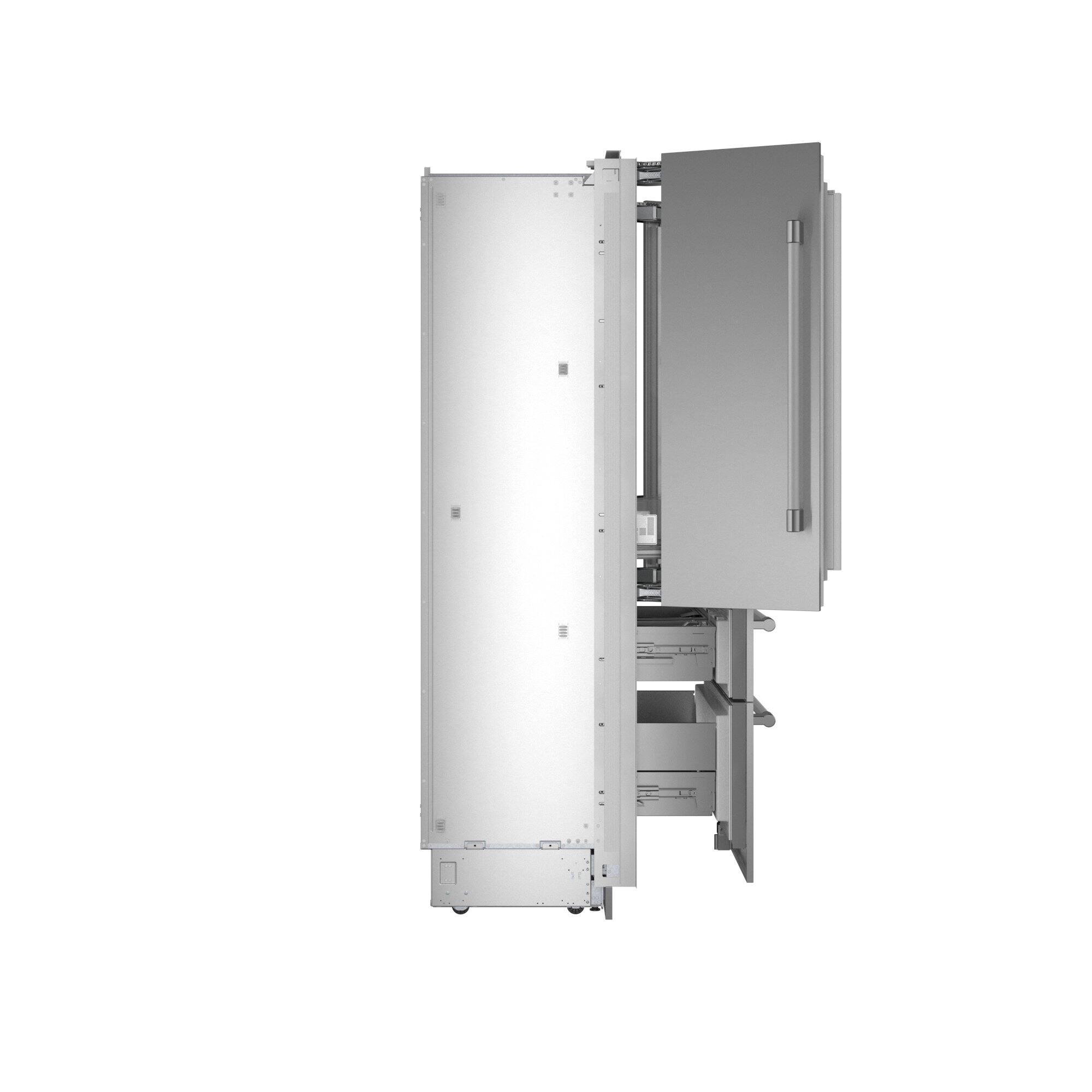 Alt View 4. Thermador - Freedom Collection 18.8 Cu. Ft. French Door Built-in Smart Refrigerator with Professional Series Handles - Stainless Steel.