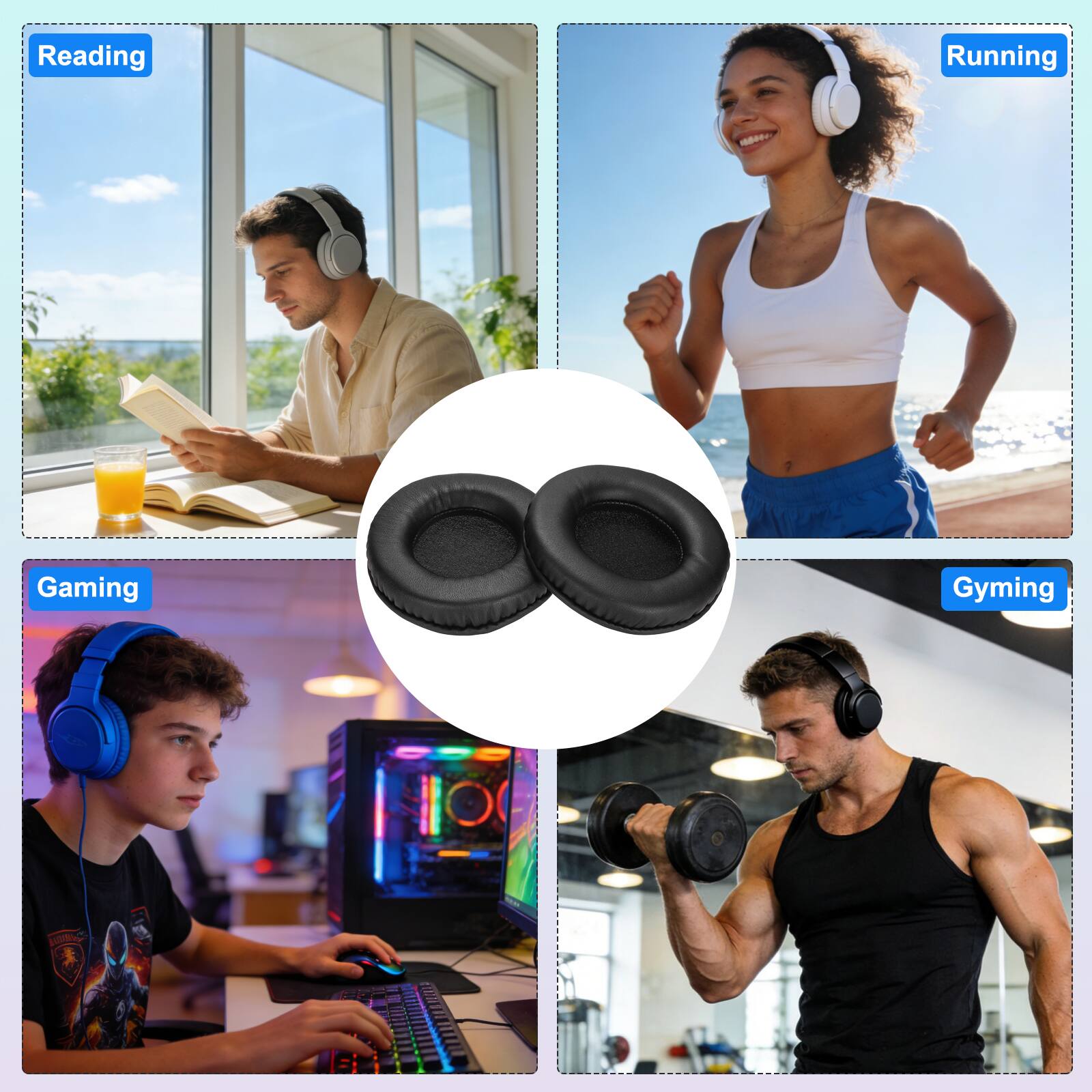 Reading  
Running  
Gaming  
Gyming