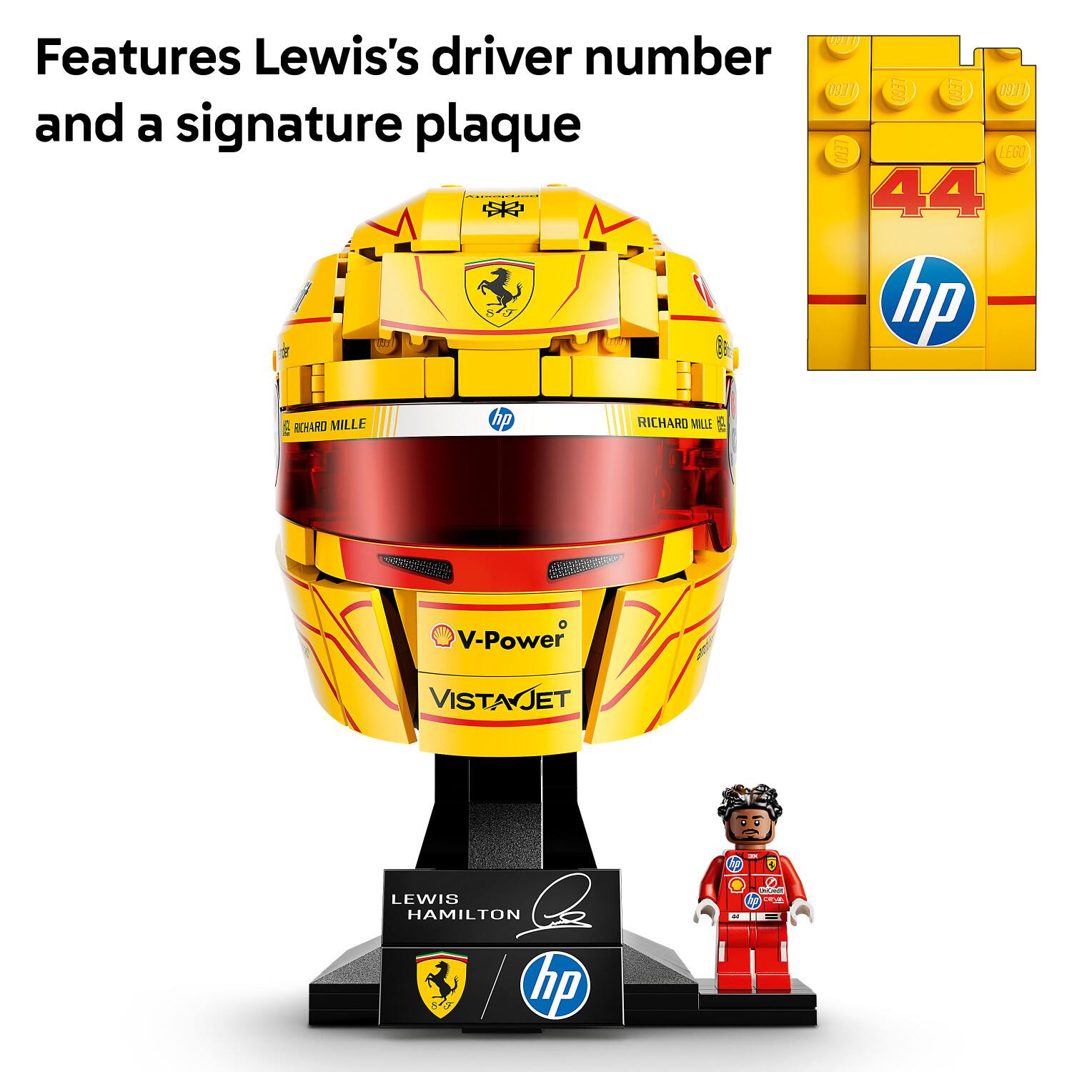 Features Lewis's driver number and a signature plaque

44

hp

RICHARD MILLE

V-Power

VISTAJET

LEWIS HAMILTON