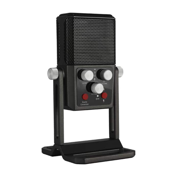 Cluzine - Condenser Microphone Type-C RGB Multi-Directional USB Mic for Gaming Studio Meeting - Black