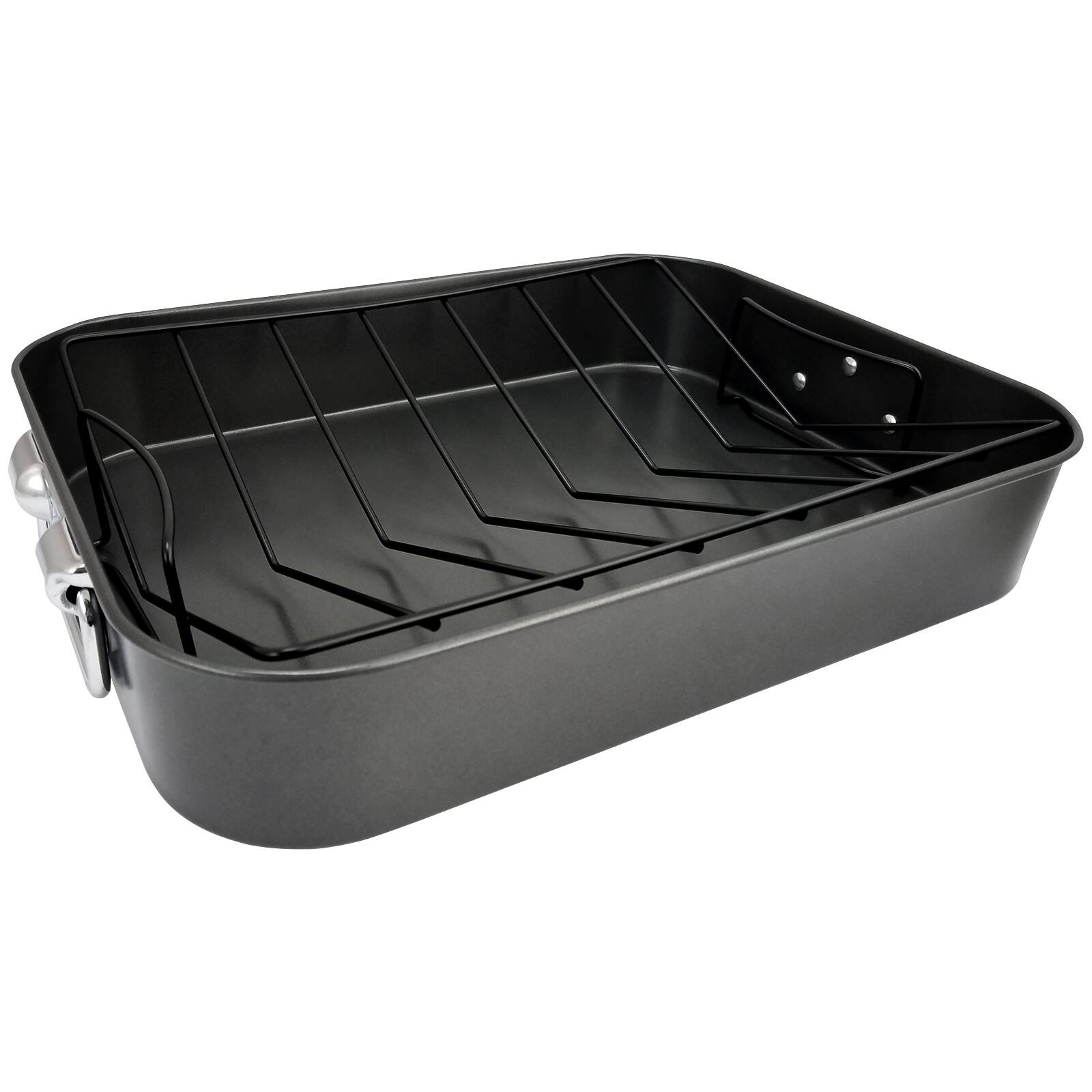 Alt View 3. Gibson - Gibson Home Top Roast 16 Inch Roaster with Metal Rack in Black - Black.