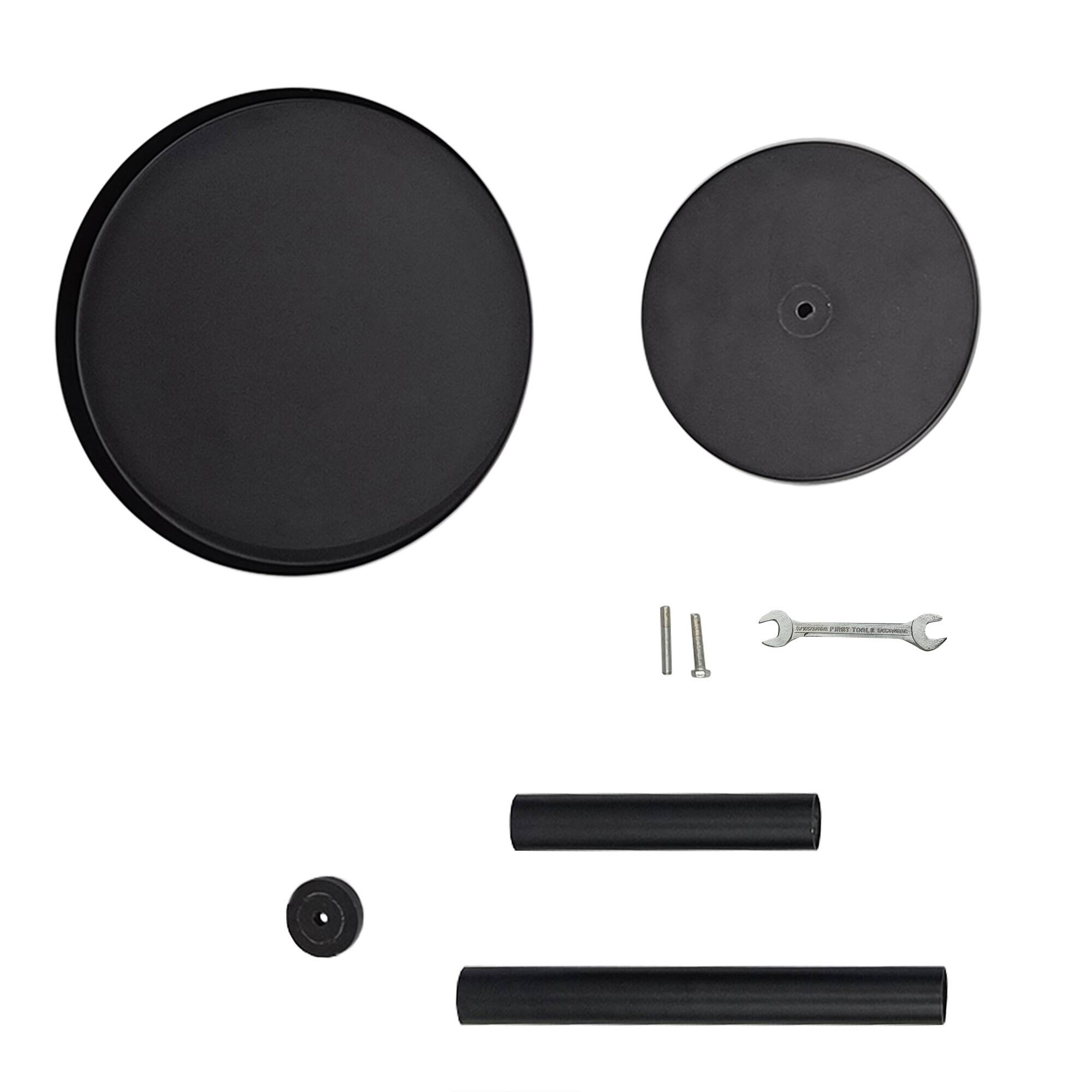 Alt View 7. Manhattan Lane - Ara 12 Inch Side End Table, Vintage Sleek Pillar Base, Round Tray Top - Black.