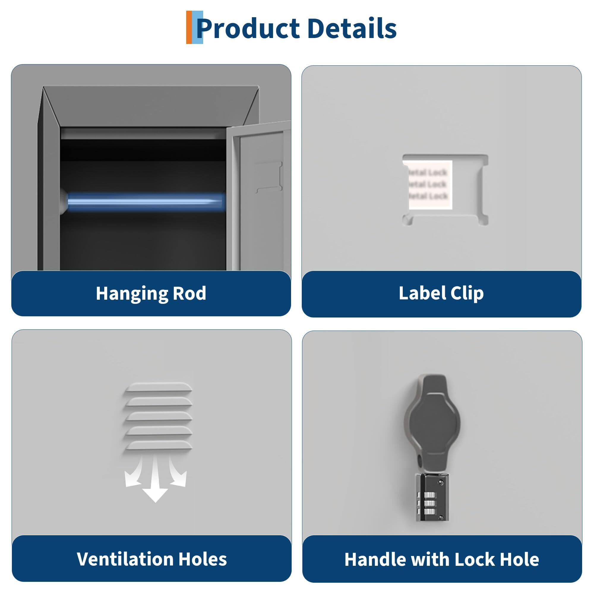 Product Details

- Hanging Rod
- Label Clip
- Ventilation Holes
- Handle with Lock Hole