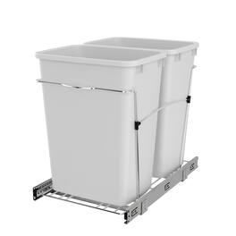 Rev-A-Shelf - Double Pullout Trash Can 35 qt. for Kitchen, RV-18KD-11C S - White