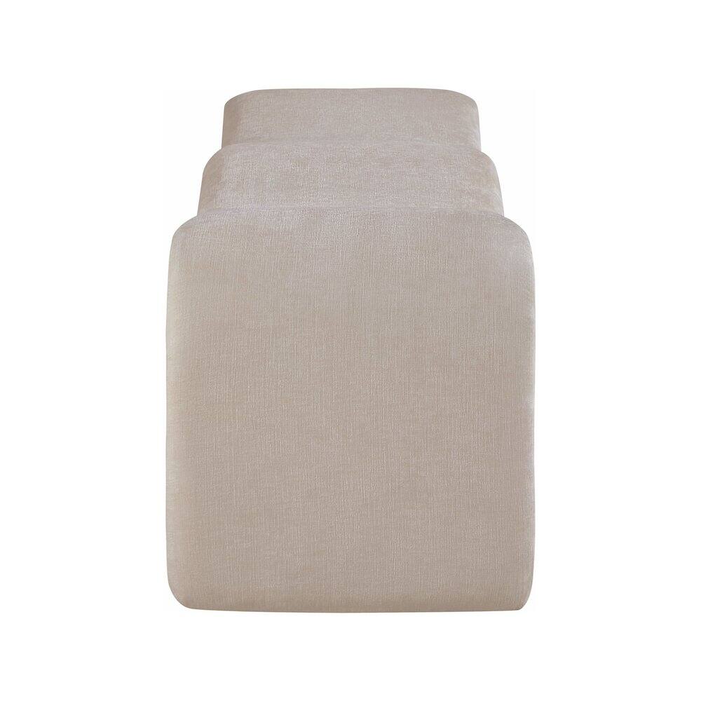 Alt View 3. Meridian Furniture - Willow Beige Chenille Fabric Bench - Beige.