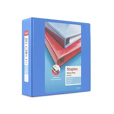 Staples Heavy Duty Binder
3 Reinforced Rings
Rings open easily
Heavy Duty
Binder
Staples
Heavy Duty Binder