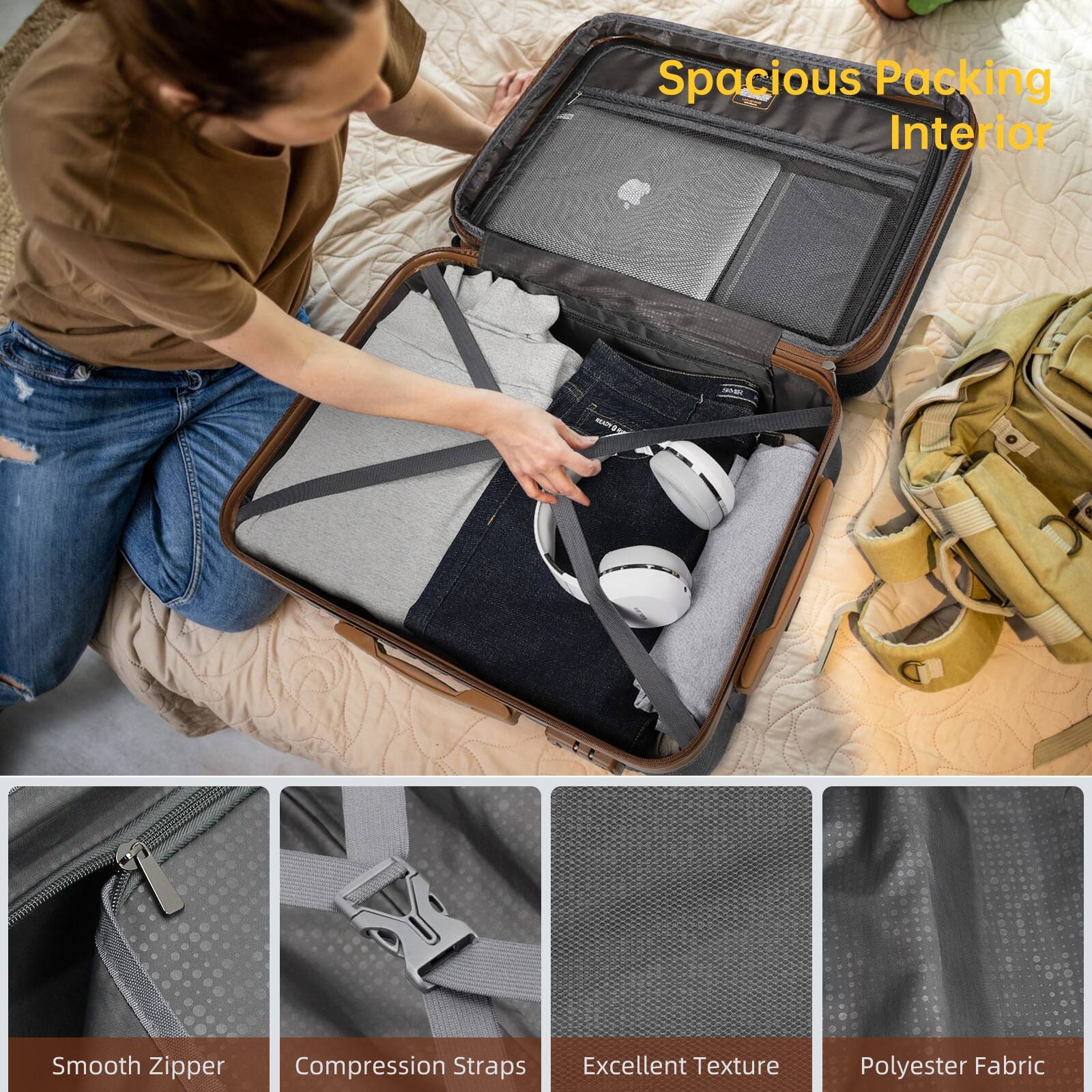 - Spacious Packing Interior
- Smooth Zipper
- Compression Straps
- Excellent Texture
- Polyester Fabric