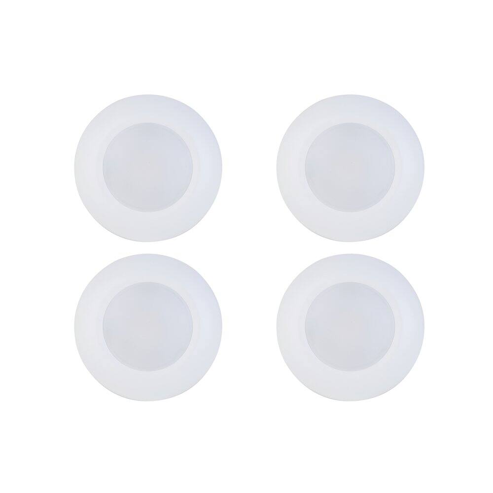 Alt View 3. Elitco Lighting - 5 Inch 3000K-5000K Selectable 10W 600 Lumens Disk Light In White Pack Of 4 - White.