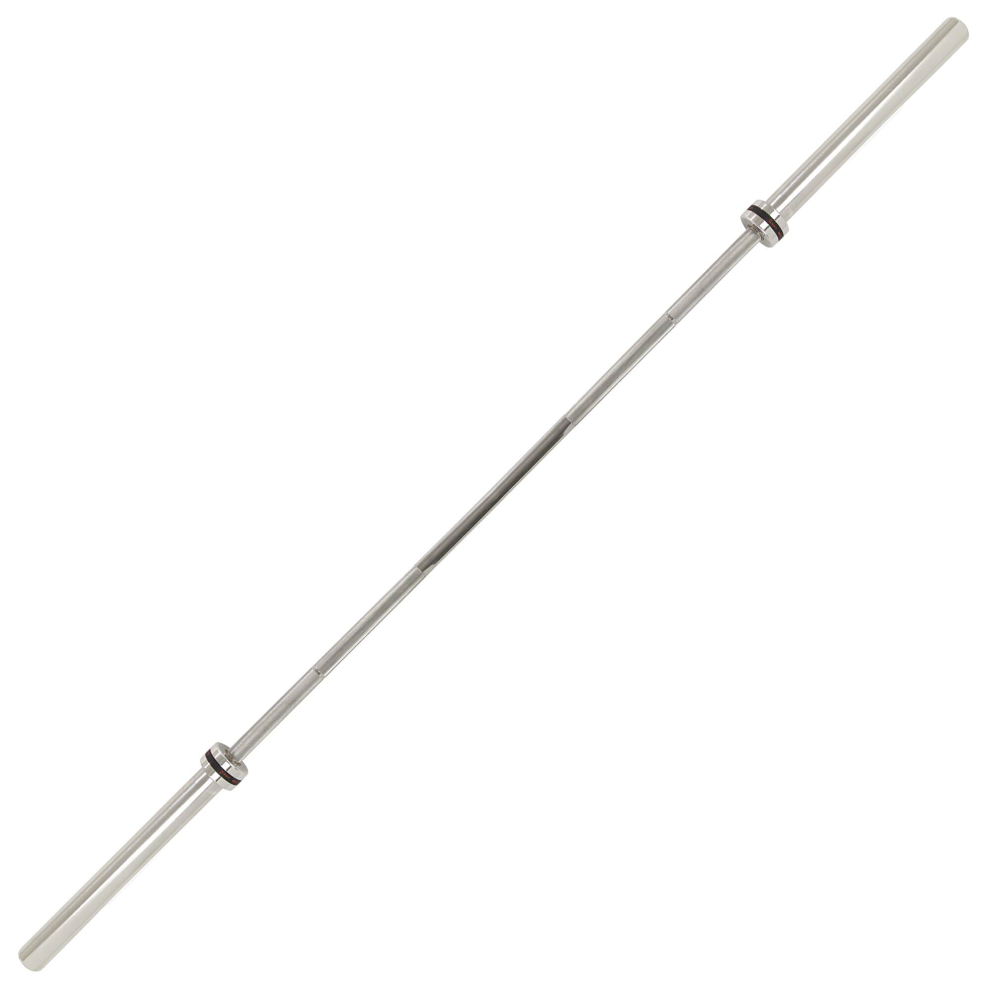 Sunny Health & Fitness - 86” (7 ft) Olympic Barbell Bar with 30mm shaft diameter - Silver