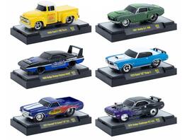 "Ground Pounders" 6 Cars Set Release 32 IN DISPLAY CASES Limited Edition 1/64 Diecast Model Cars by M2 Machines - Multicolor