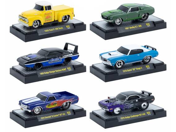 1956 Ford F-100 Truck
1967 Shelby G.T.500
1969 Dodge Charger Daytona
1970 Buick GS Stage 2
1970 Chevrolet El Camino
1970 Dodge Challenger R/T 440