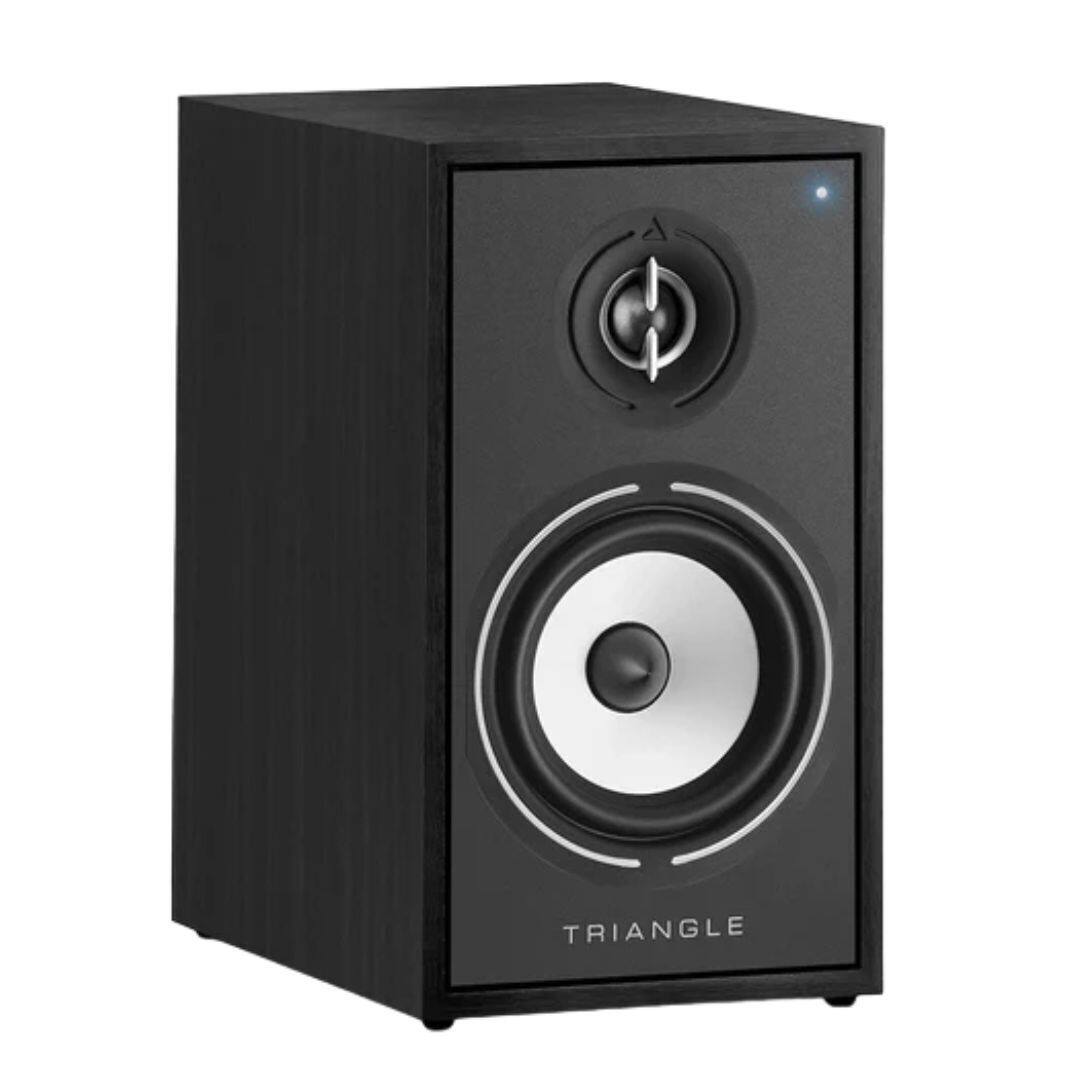 Left. Triangle - Triangle Borea BR02 Active Bluetooth Bookshelf Speaker Pair - Black Ash  (BR02BT) - Black.