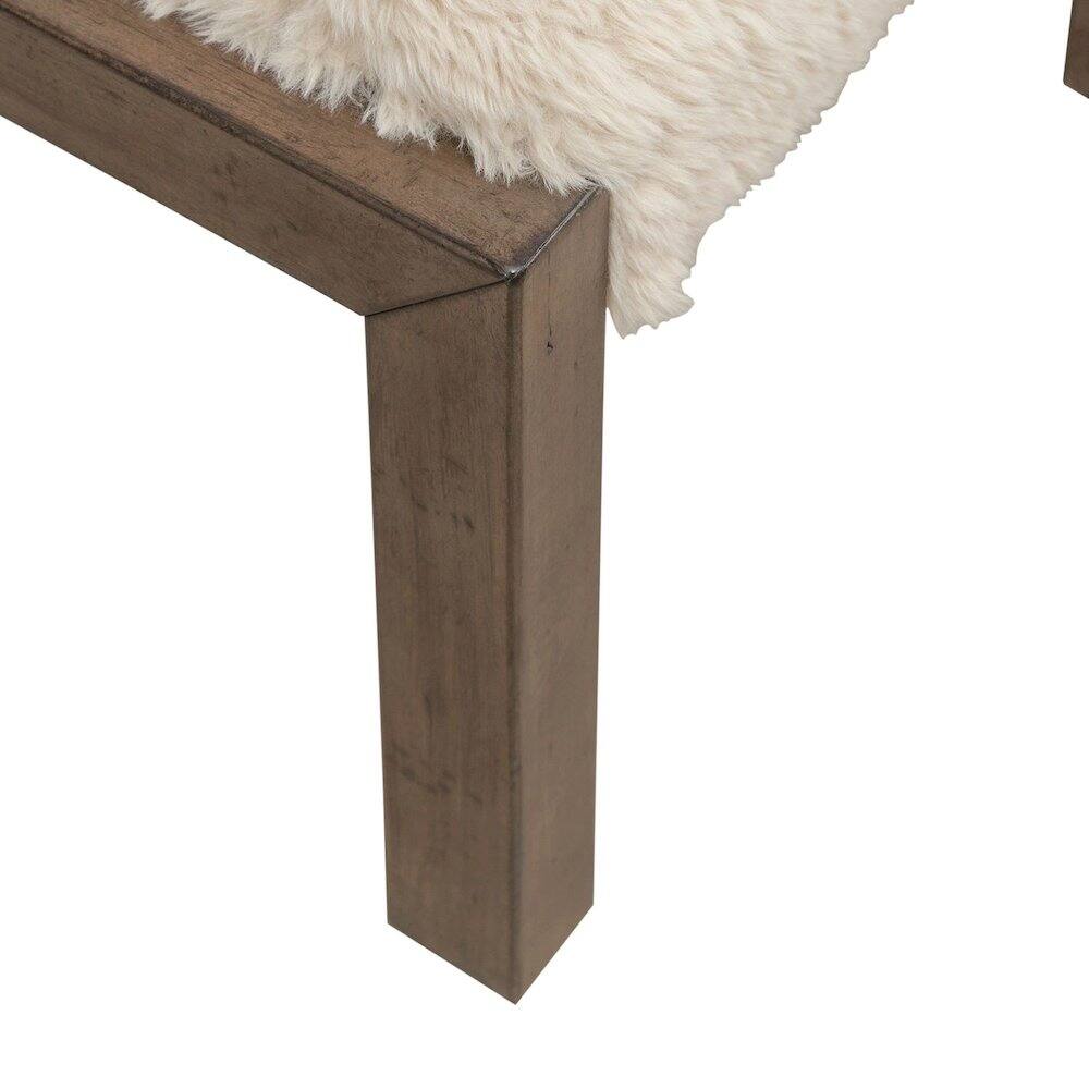Alt View 1. Liberty Furniture Industries - Broadmore Upholstered Console Stool - Faux Sheepskin - Cobblestone Brown - Cobblestone Brown.