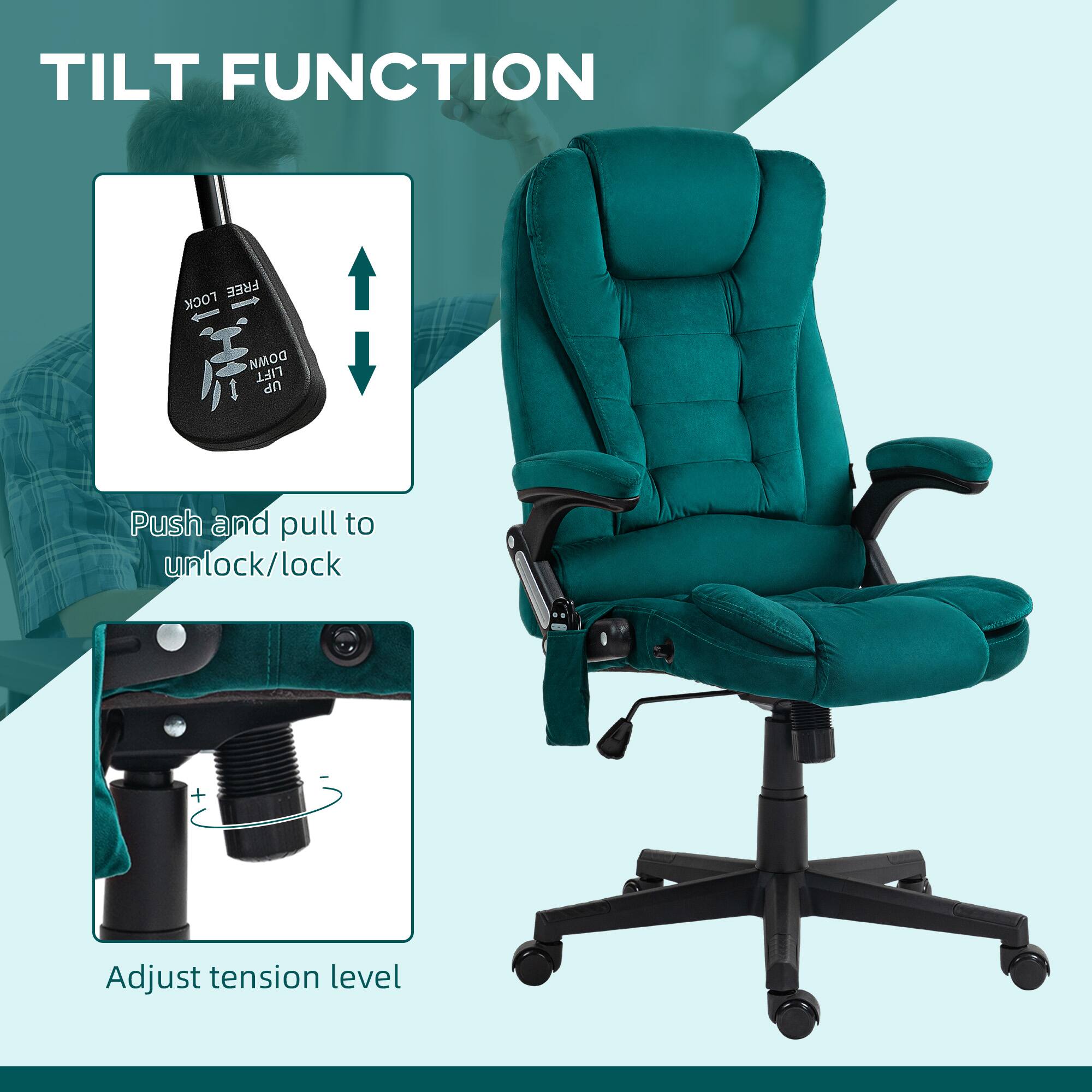 TILT FUNCTION
Push and pull to unlock/lock
Adjust tension level