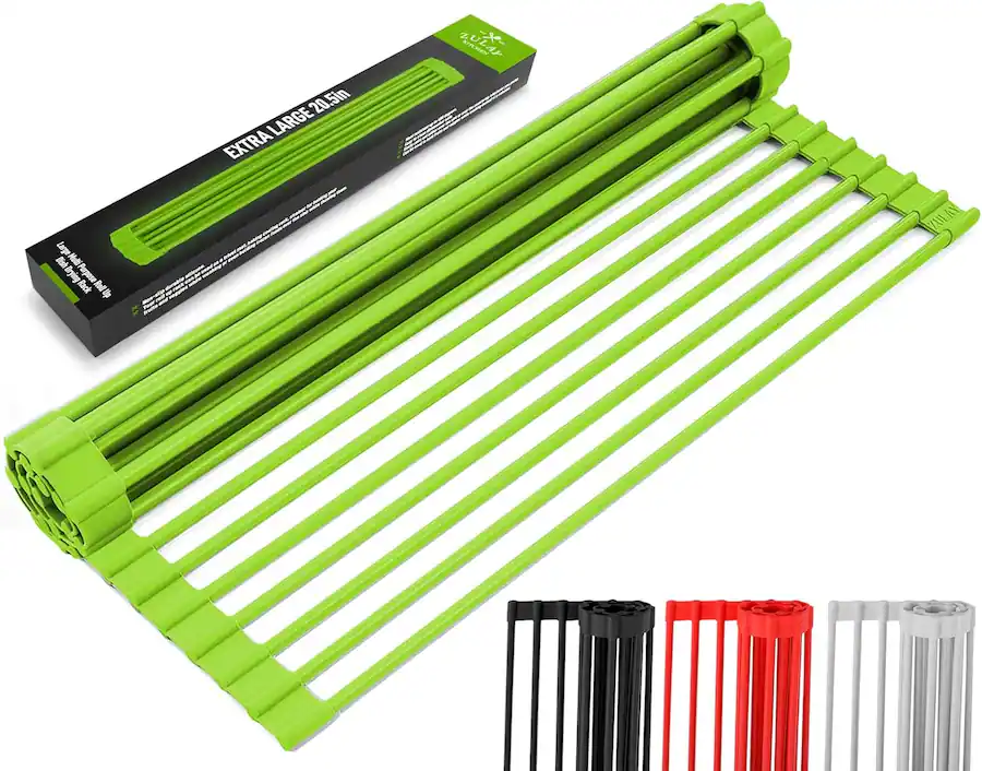 Zulay Kitchen Large Roll Up Dish Drying Rack & Trivet (20.5 inches x 13 ...