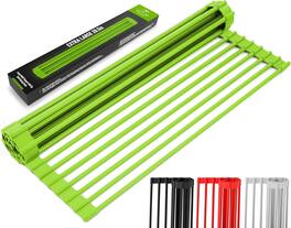 Zulay Kitchen - Large Roll Up Dish Drying Rack & Trivet (20.5 inches x 13 inches) - Light Green