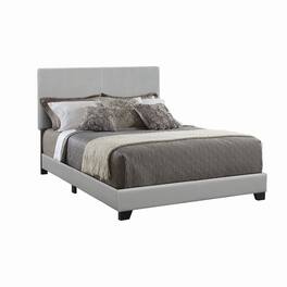 Manhattan Lane - Leather Upholstered California King Size Platform Bed - Gray