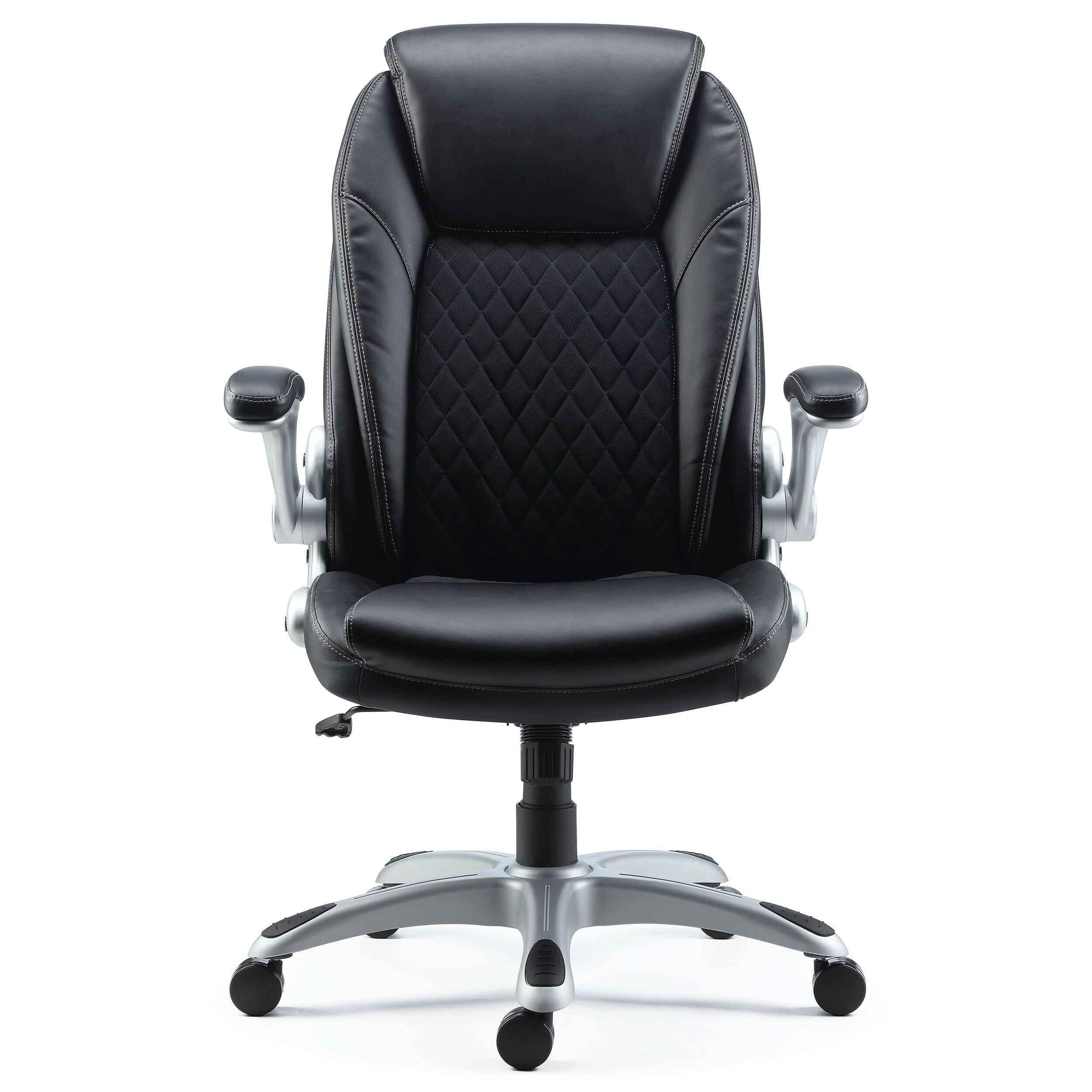 Alt View 6. Staples - Staples Sorina Ergonomic Bonded Leather Swivel Executive Chair, Black (58262) - Black.